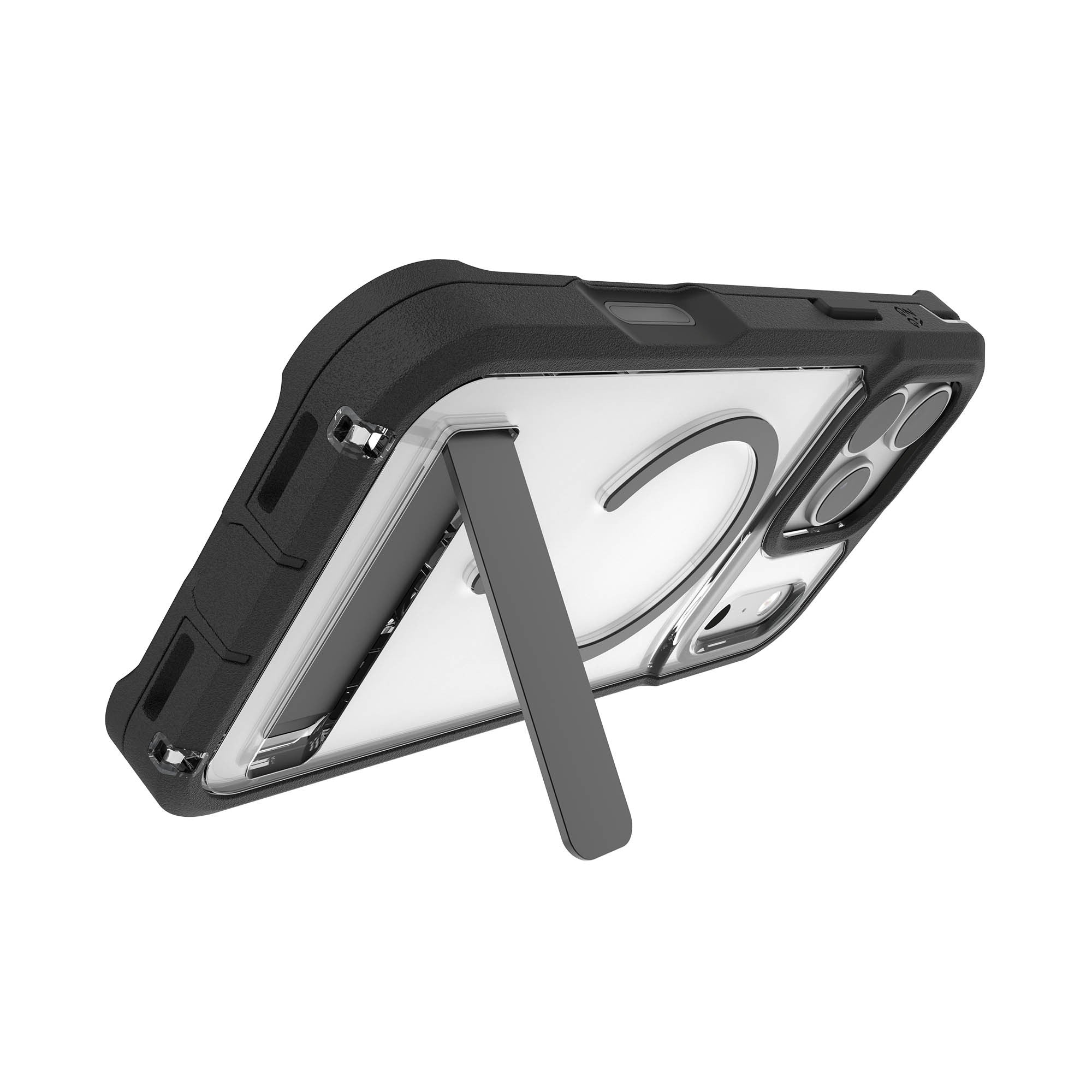 iPhone 17 Pro Max ZAGG Graphene Rainier Snap Kickstand Case - Clear/Black - 15-15274