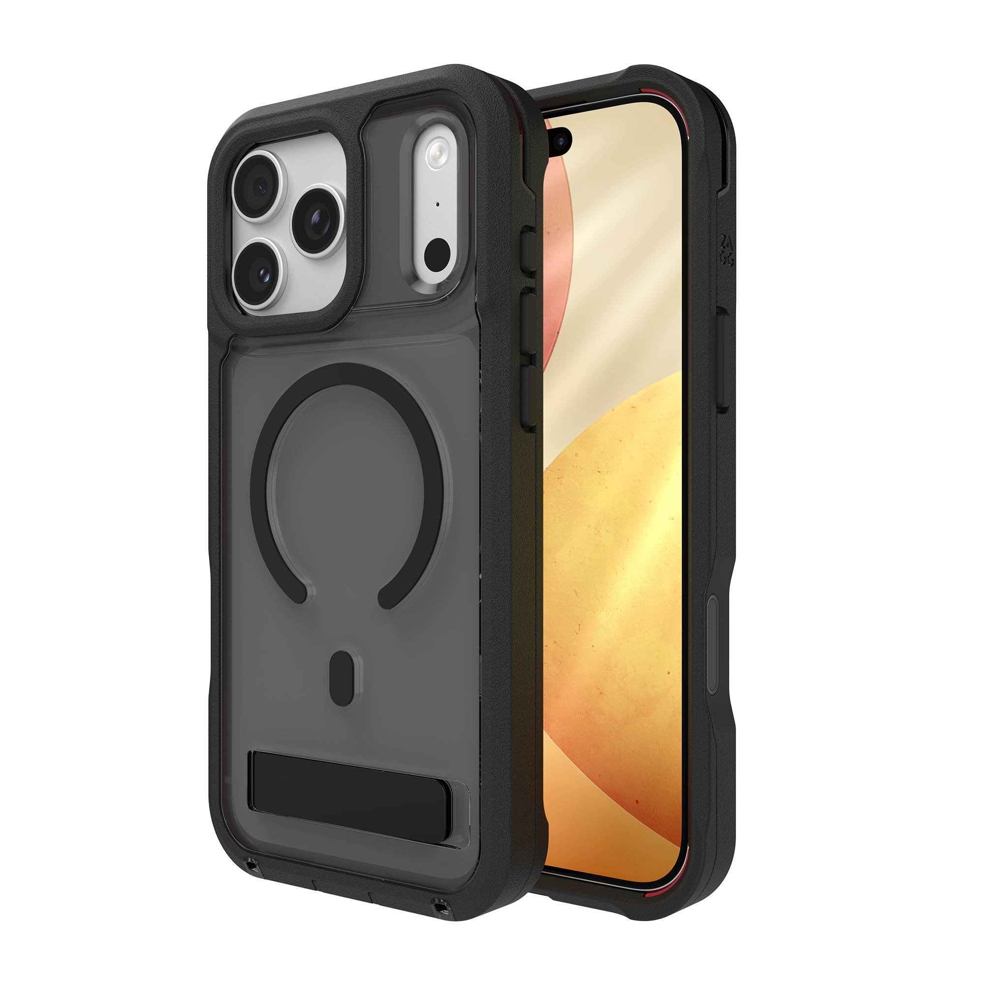 iPhone 17 Pro Max ZAGG Graphene Rainier Snap Kickstand Case - Smoke Black - 15-15278
