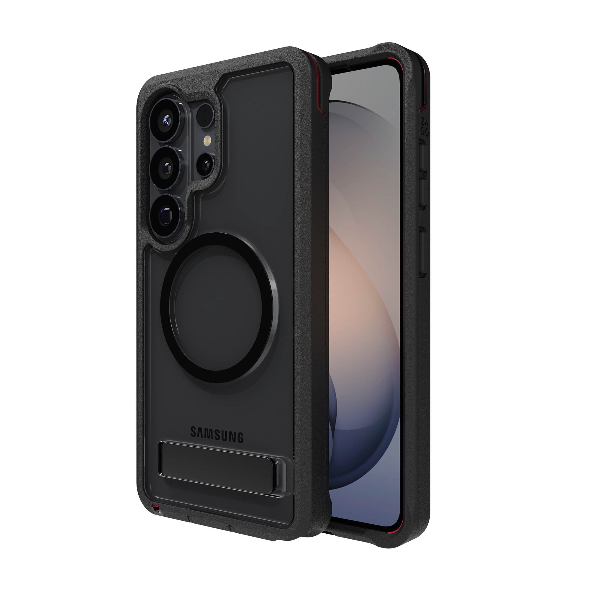 Samsung Galaxy S26 Ultra ZAGG Graphene Rainier Snap Kickstand Case - Smoke Black - 15-15329