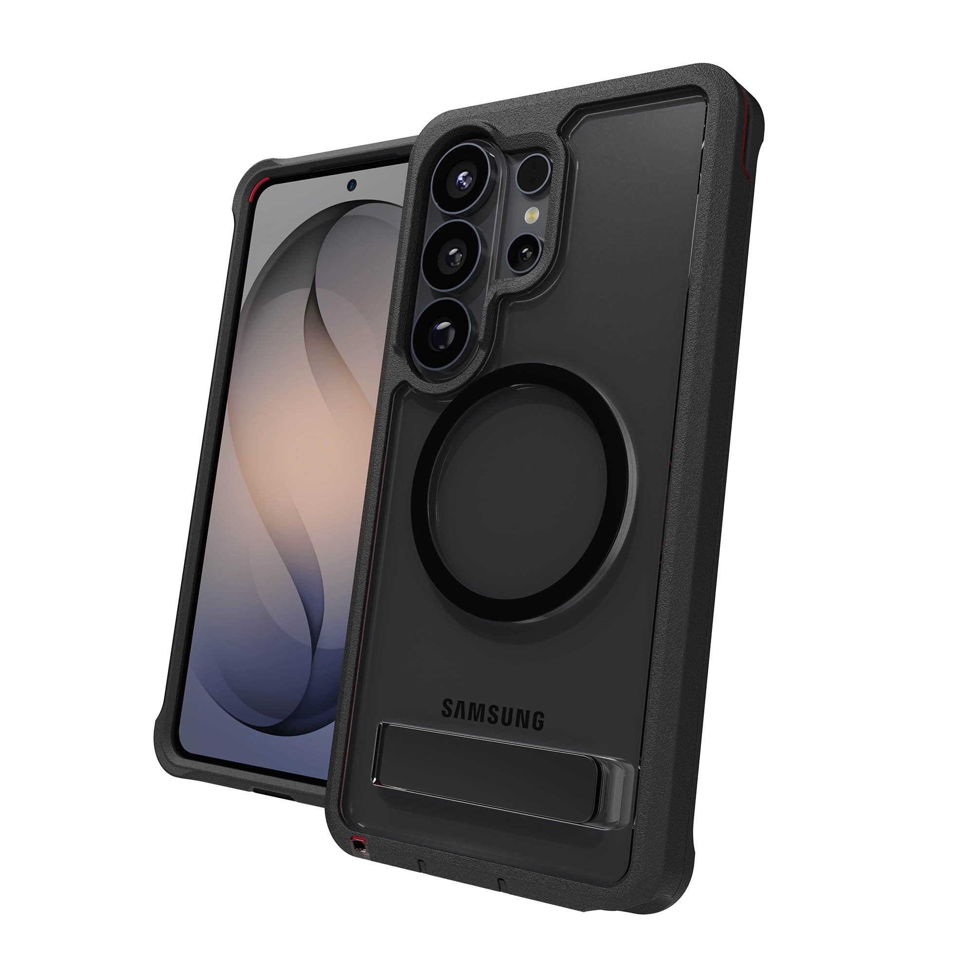 Samsung Galaxy S26 Ultra ZAGG Graphene Rainier Snap Kickstand Case - Smoke Black - 15-15329