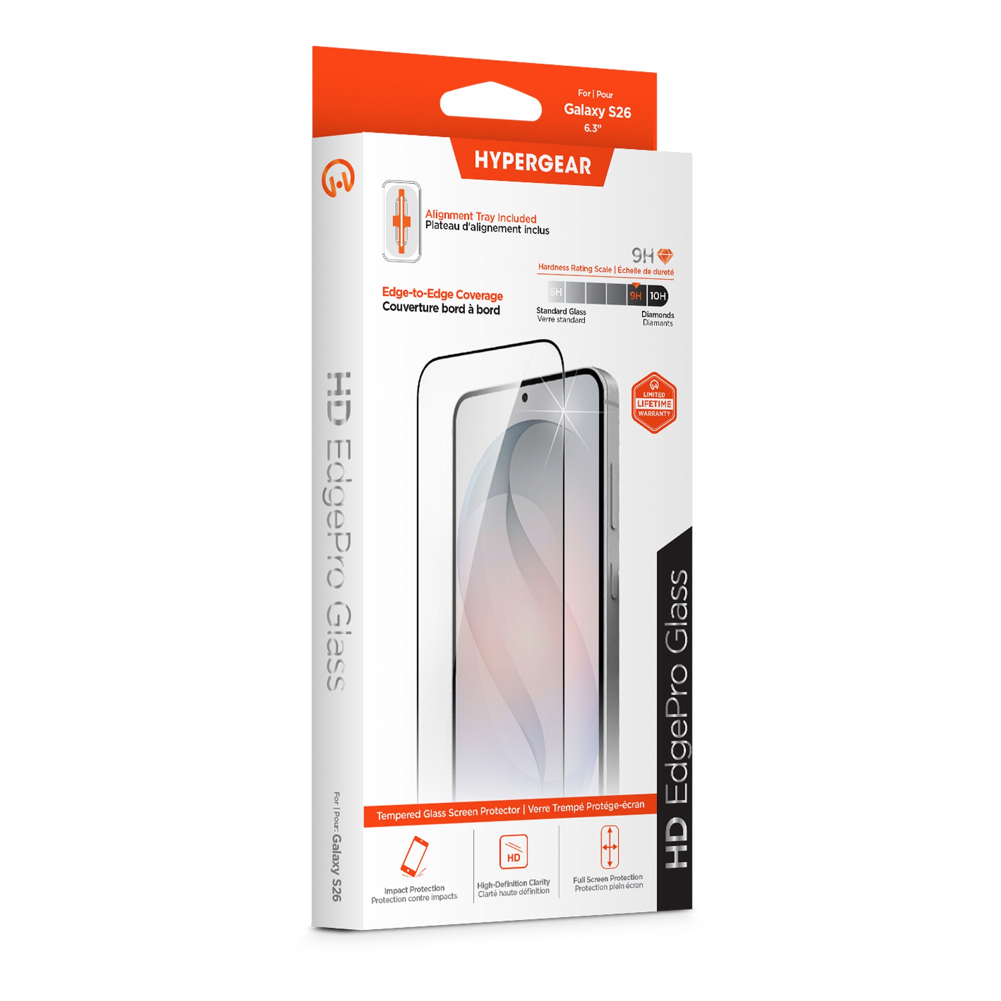 Samsung Galaxy S26 HyperGear Edge-to-Edge Glass Screen Protector w/Dust-Free Install Tray - 15-15338