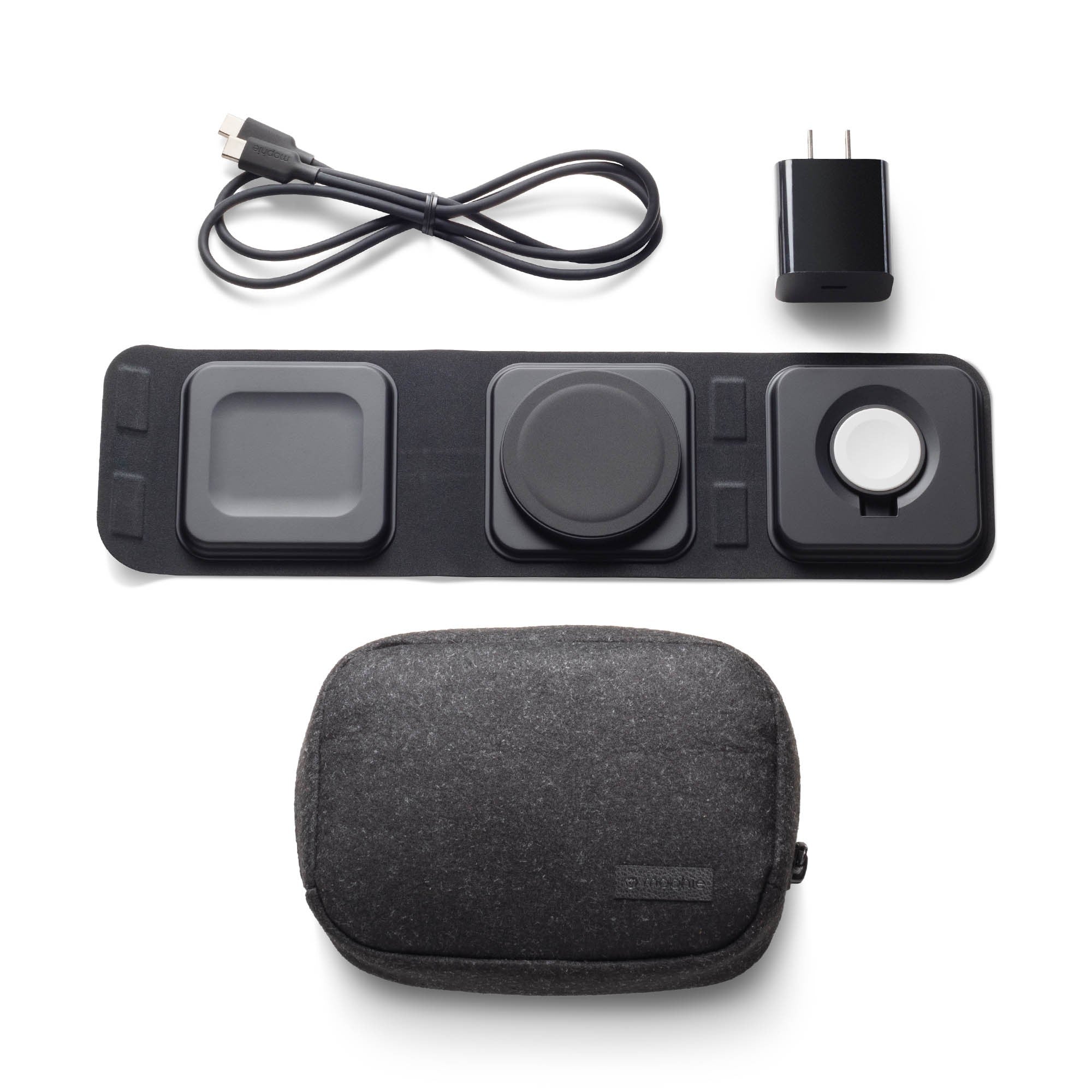 Mophie 3in1 Portable MagSafe Travel Charger - Black - 15-15436