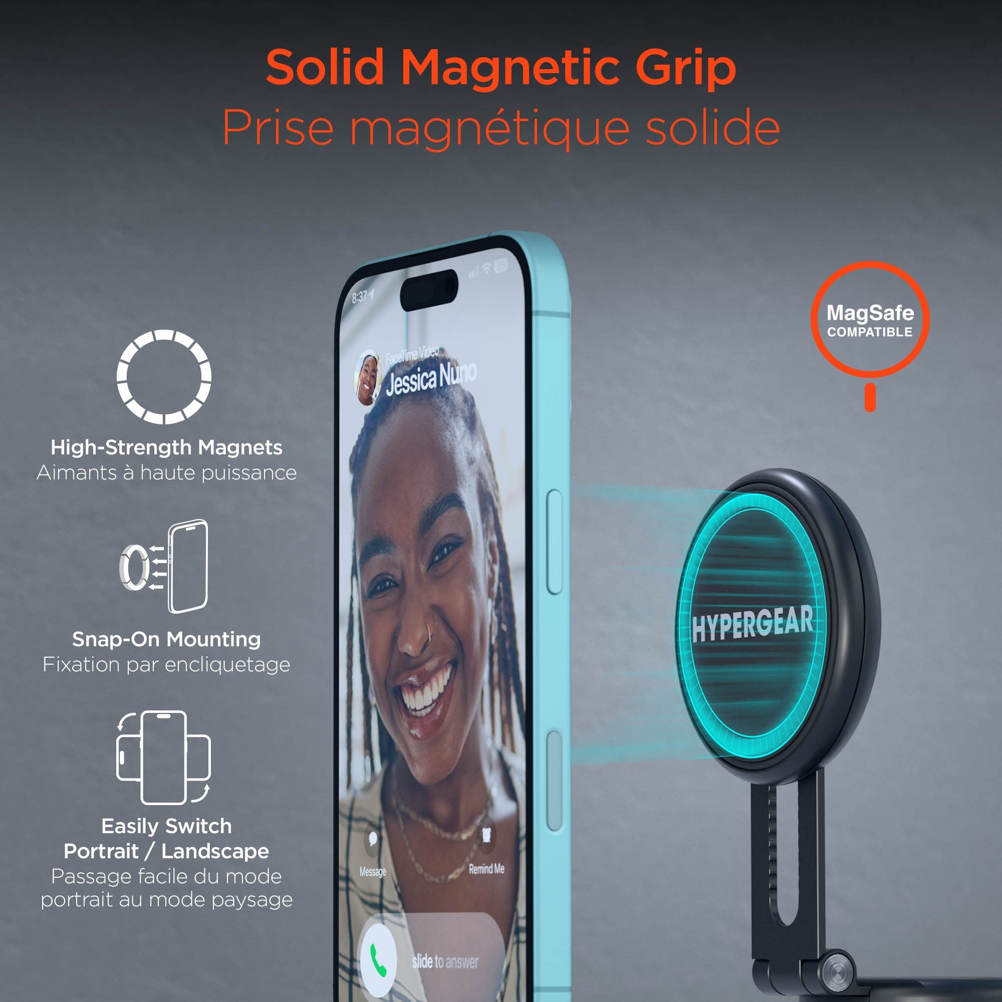 HyperGear Mag Vac Magnetic Phone Mount with Vacuum Suction Cup Base - 15-15441