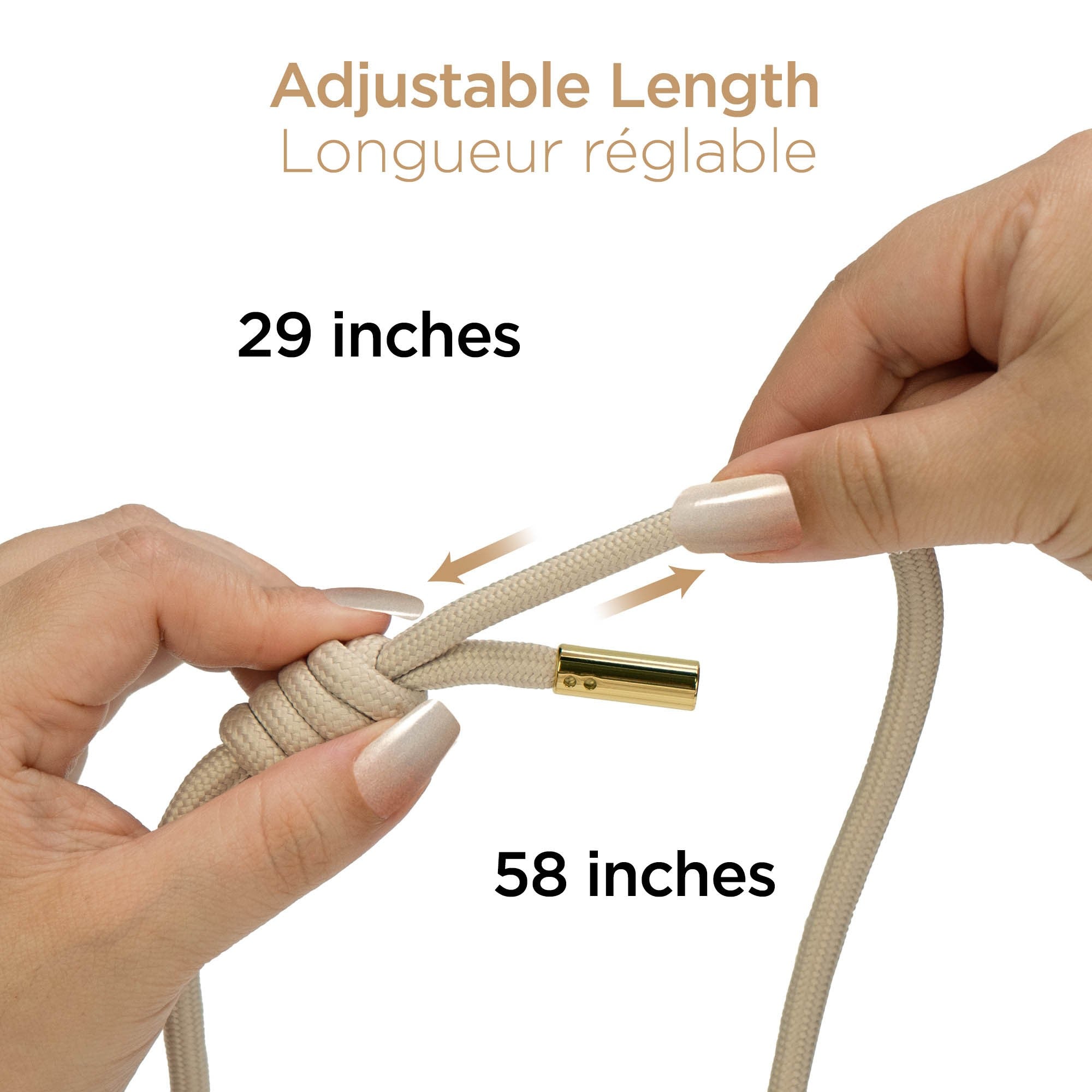 HyperGear TECHcessories Universal Crossbody Phone Strap - Sand Braided Rope - 15-15447