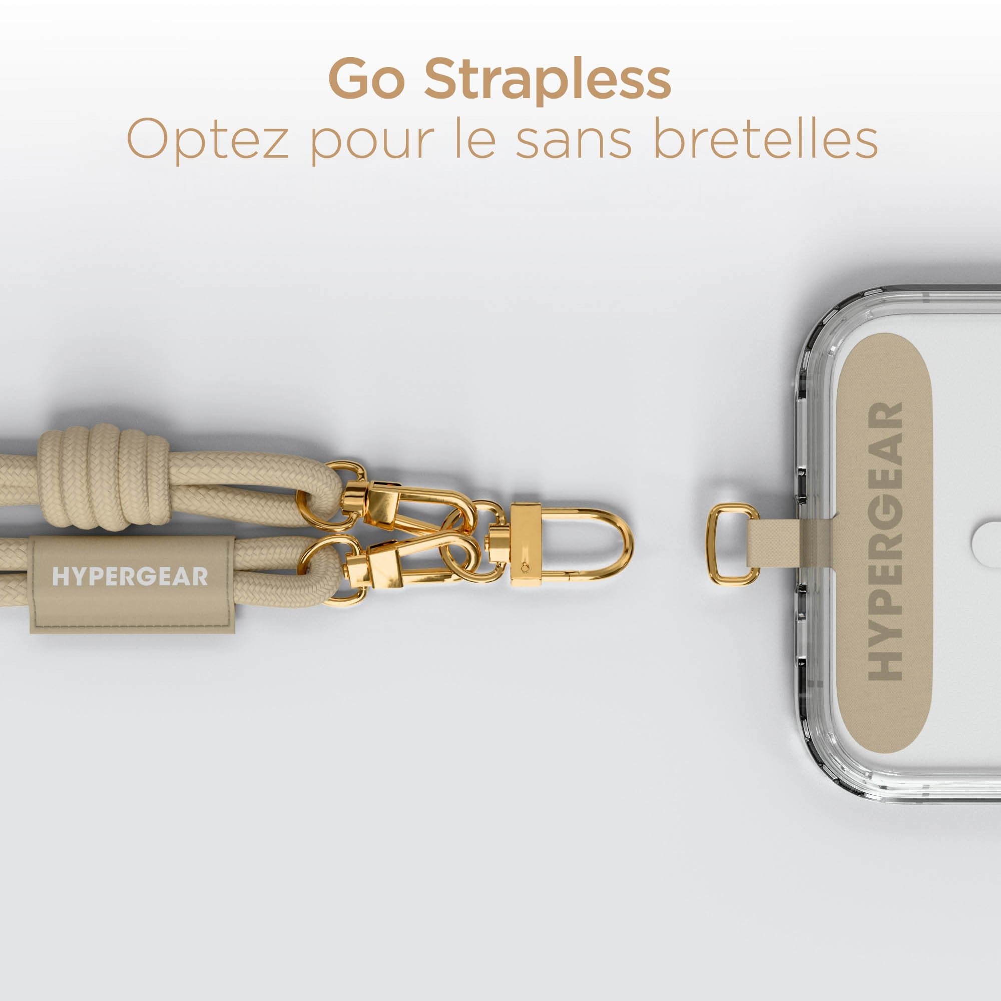 HyperGear TECHcessories Universal Crossbody Phone Strap - Sand Braided Rope - 15-15447