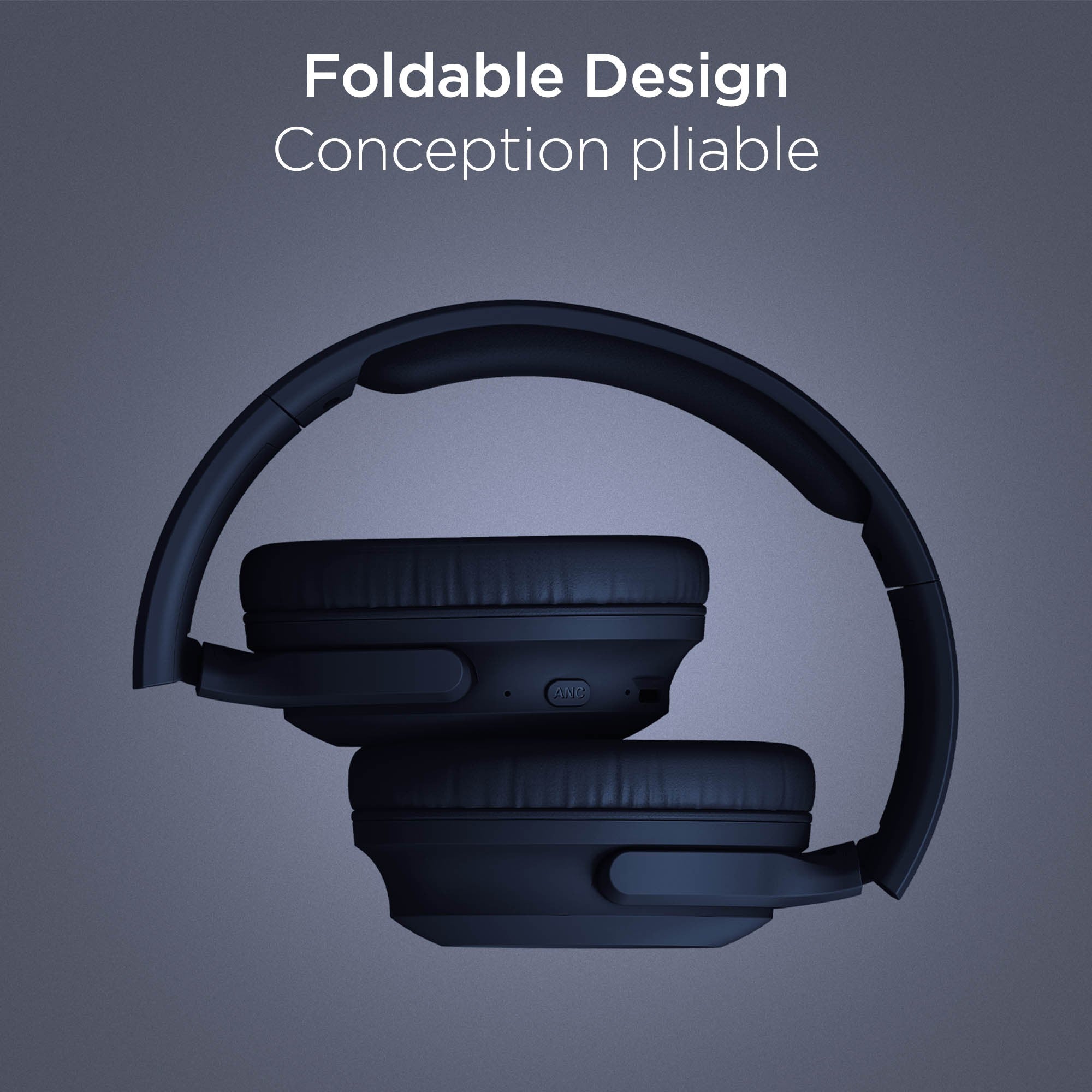 Hypergear Stealth2 ANC Wireless On-Ear Headphones - Blue - 15-15449