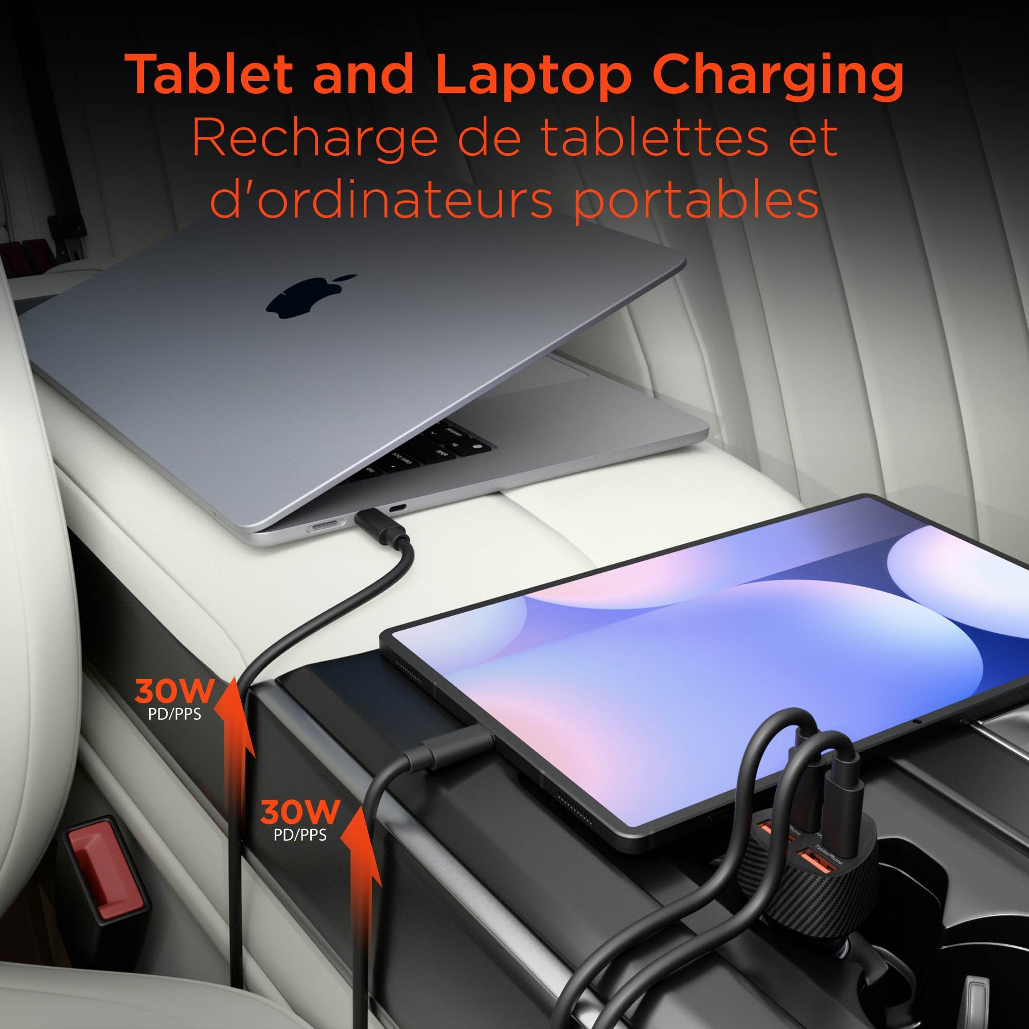 HyperGear SpeedBoost 77W Quad Port Dual USB-C+ Dual USB-A CLA Fast Car Charger - Black - 15-15452