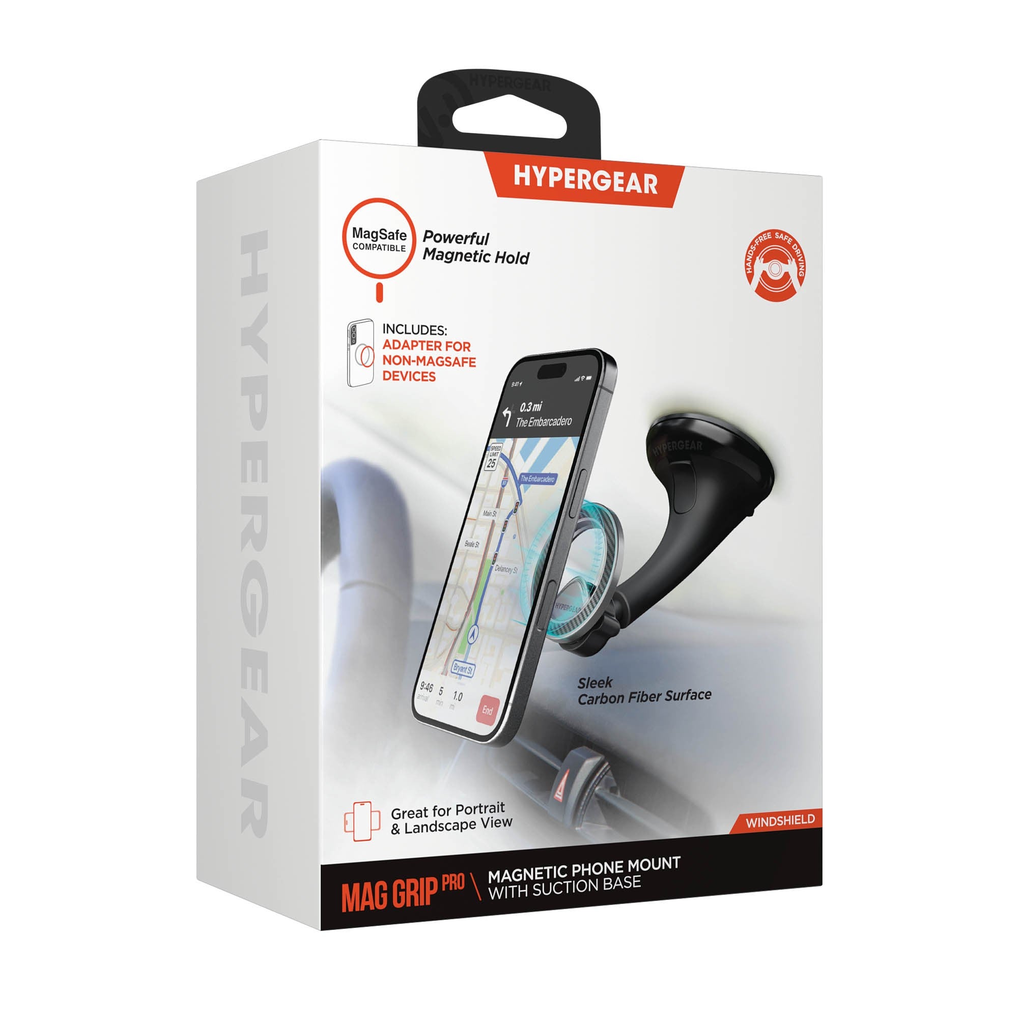HyperGear Mag Grip Pro Magnetic Phone Mount w/Suction Base - 15-15467