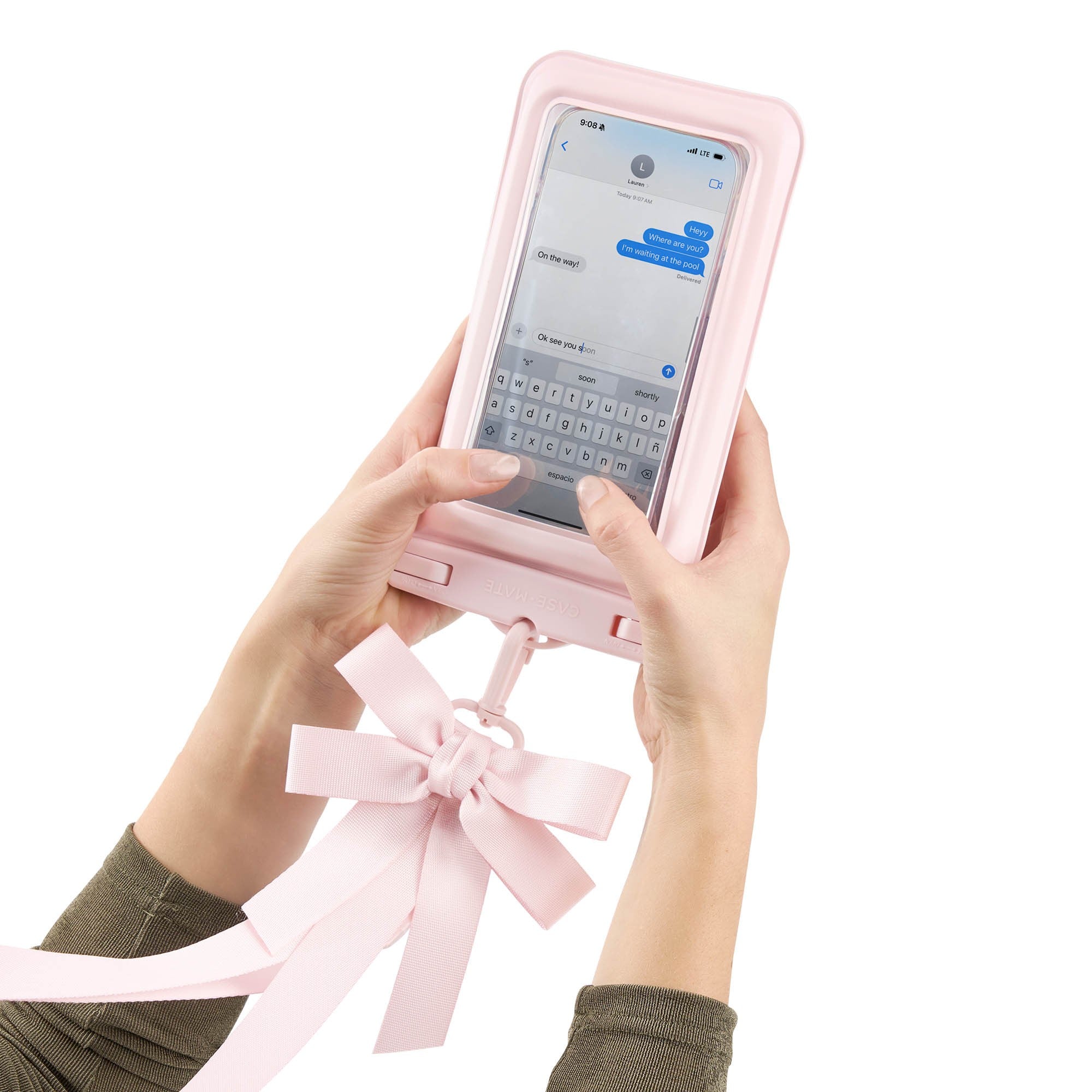 Universal Case-Mate Waterproof Floating Bow Pouch - Ballet Pink - 15-15472