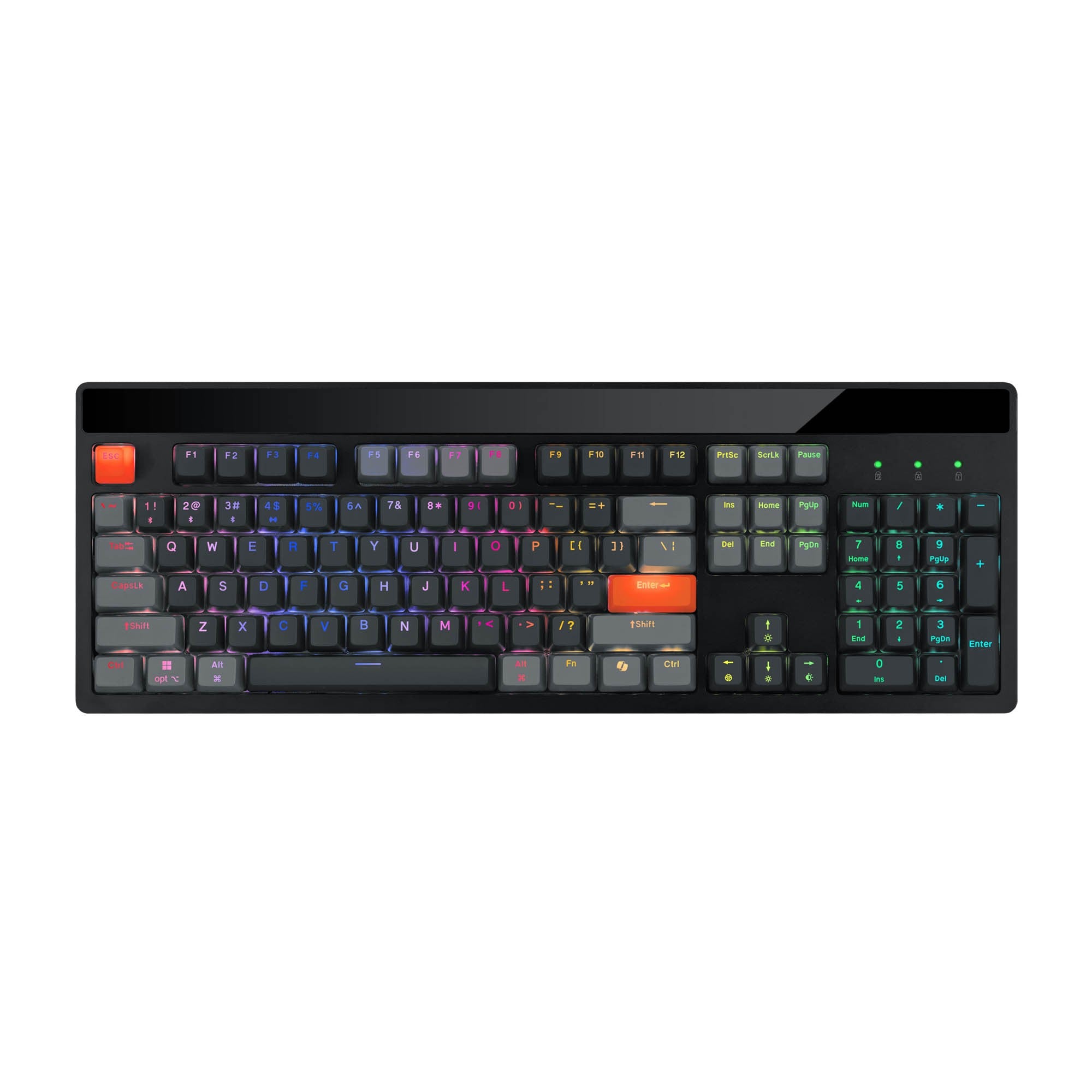 Adesso Wired/Wireless/BT Multi-OS Illuminated Mechanical QMK VIA Compact Keyboard w/CoPilot - 15-15545