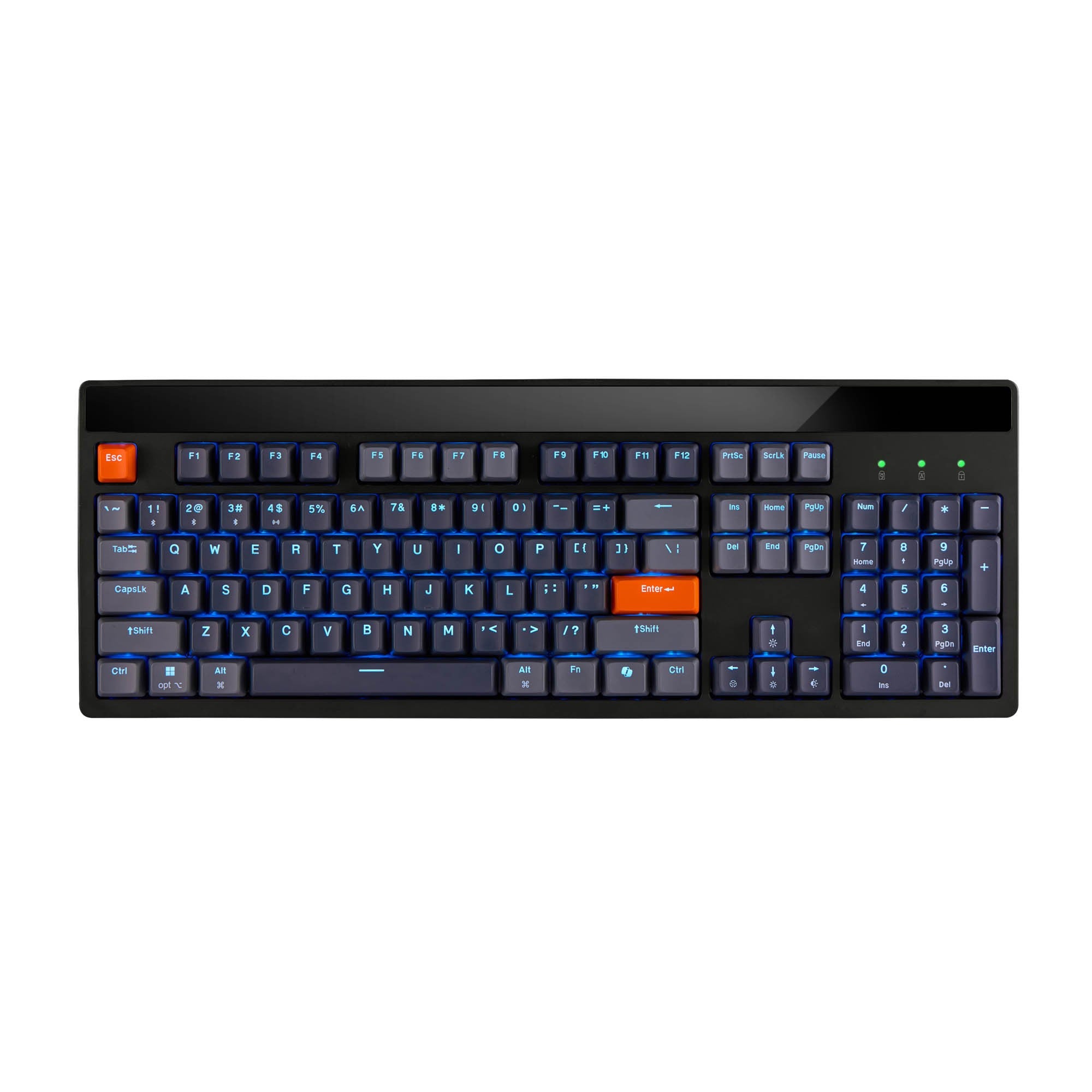 Adesso Wired/Wireless/BT Multi-OS Illuminated Mechanical QMK VIA Compact Keyboard w/CoPilot - 15-15545