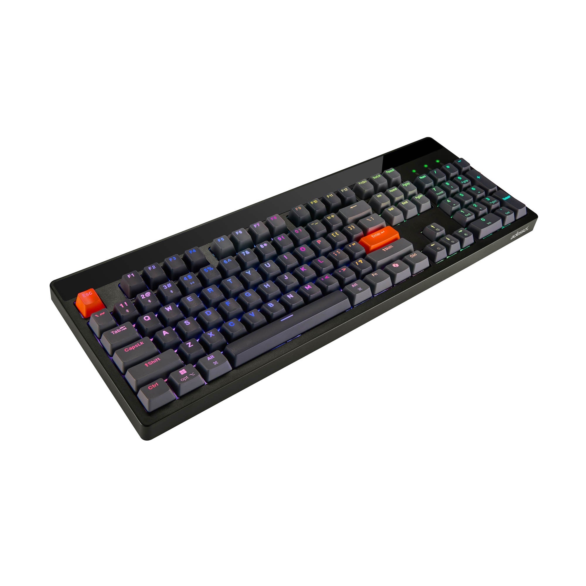 Adesso Wired/Wireless/BT Multi-OS Illuminated Mechanical QMK VIA Compact Keyboard w/CoPilot - 15-15545