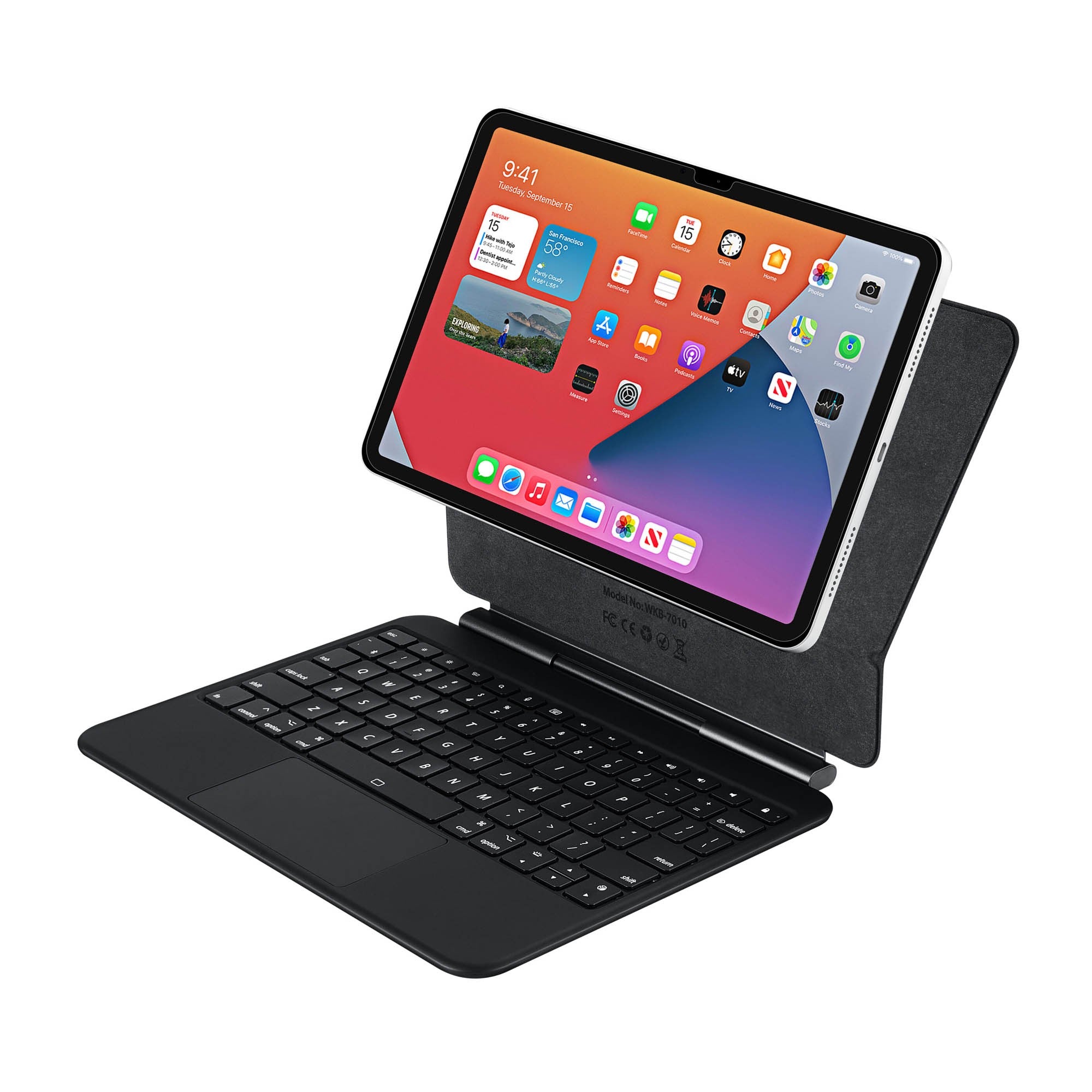 iPad Pro 11 (2018-2022)/Air 10.9 (2022/2020) Adesso EasyTouch BT Keyboard Folio w/Touchpad - Black - 15-15546