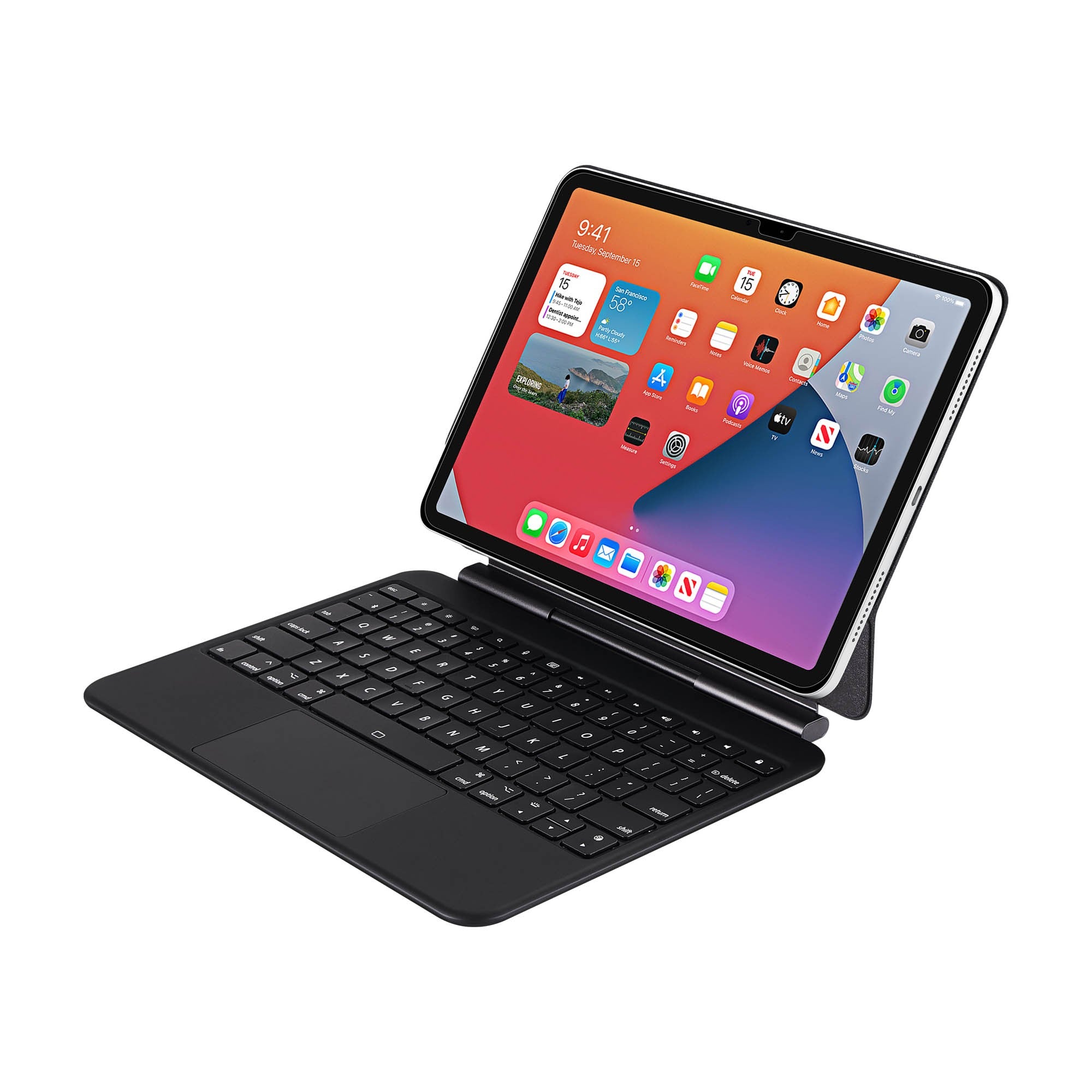iPad Pro 11-in M5/M4 Adesso EasyTouch BT Keyboard Folio w/Touchpad - Black - 15-15548