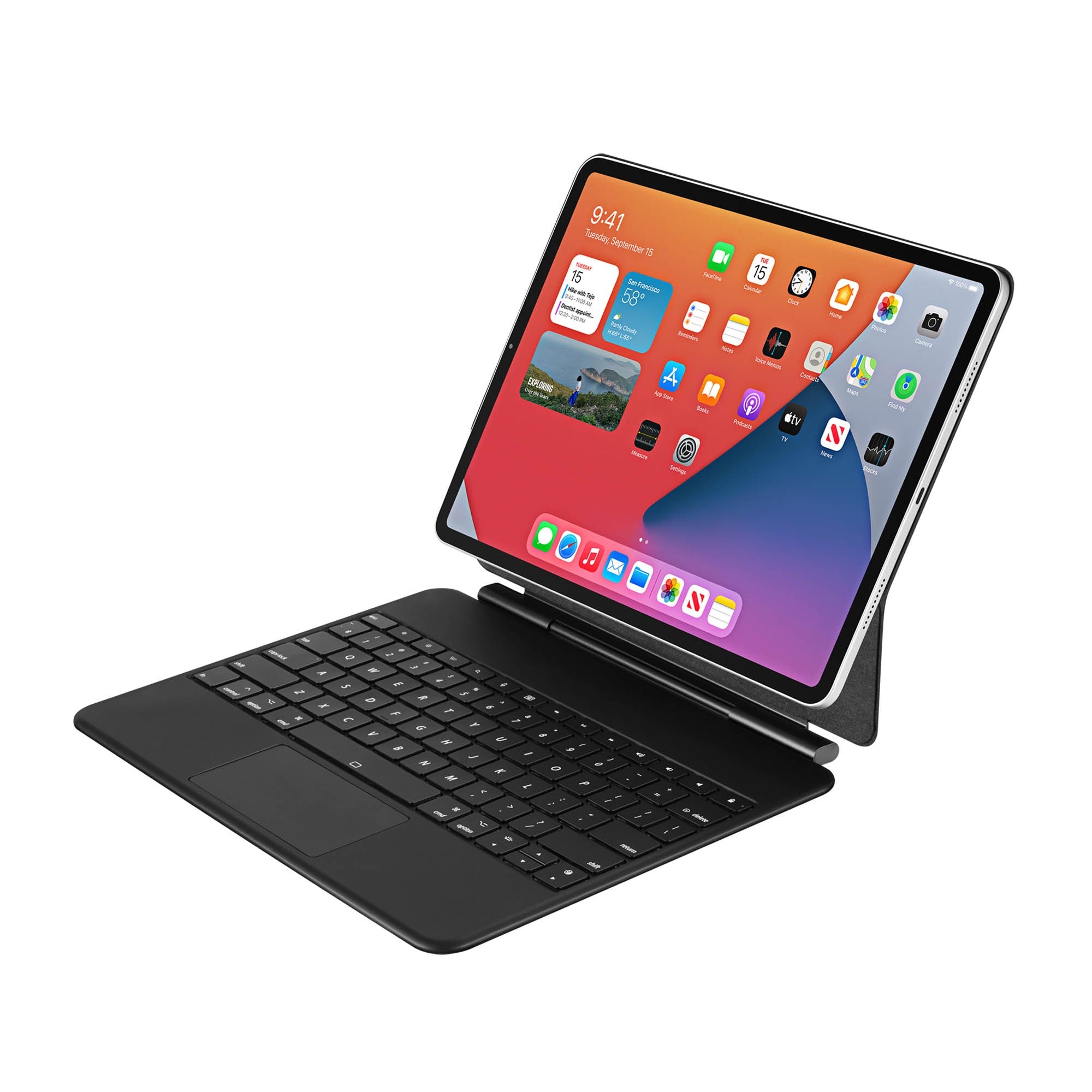 iPad Pro 13-in M5/M4 Adesso EasyTouch BT Keyboard Folio w/Touchpad - Black - 15-15549