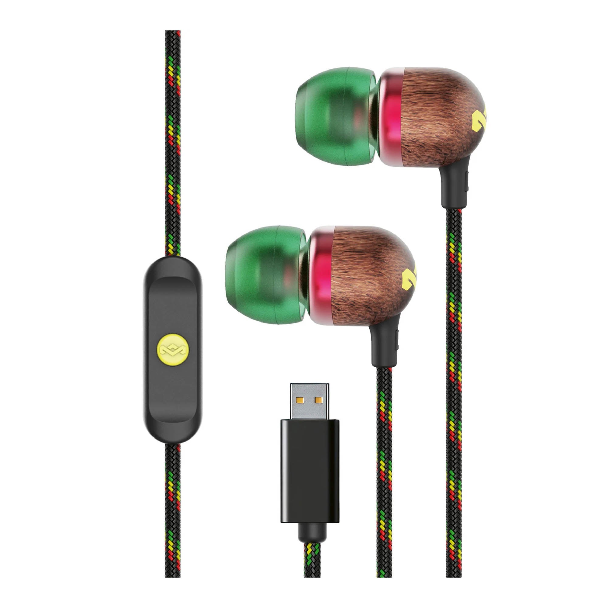 House of Marley Smile Jamaica USB-C Earbuds - Rasta - 15-15611
