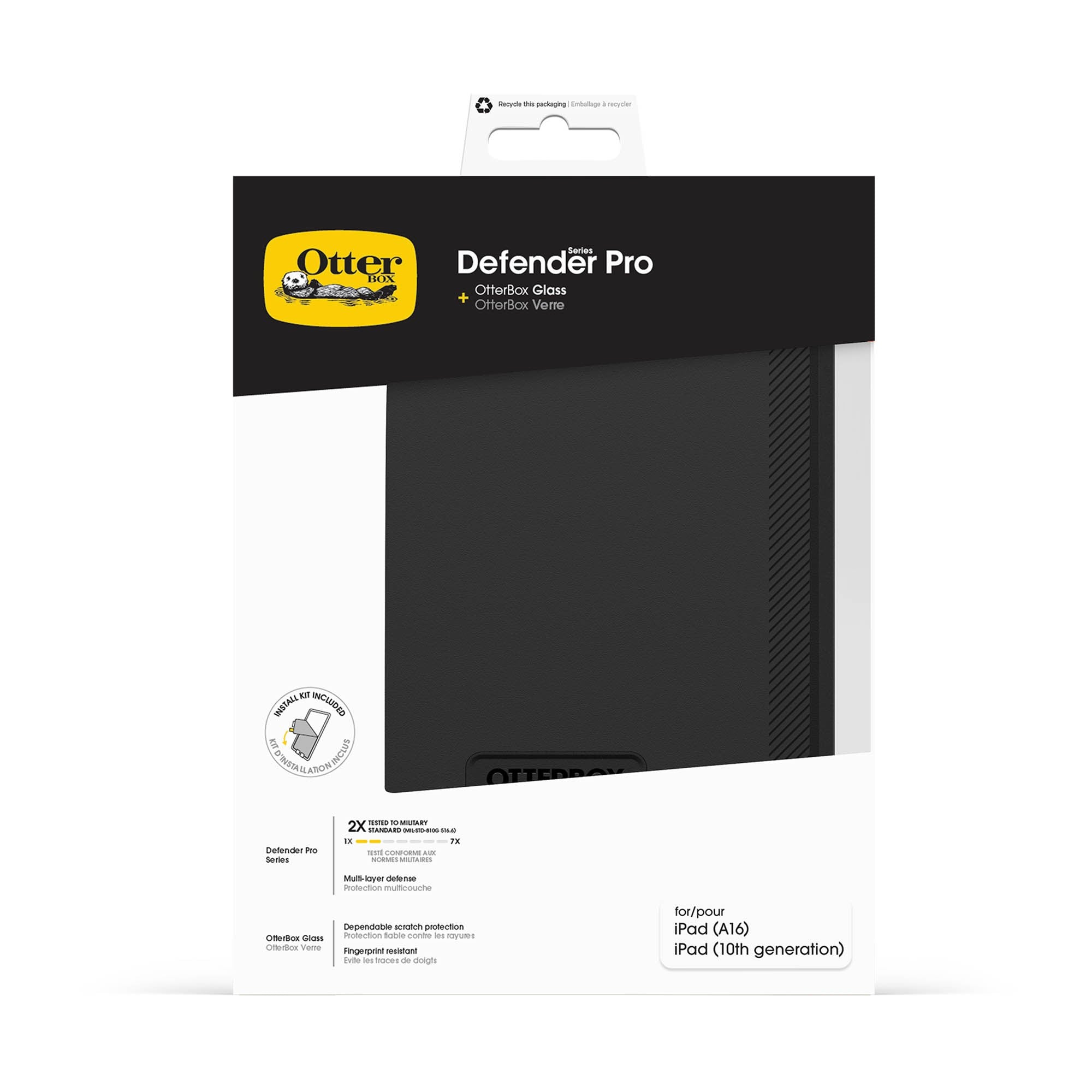 iPad A16/iPad 10th Gen Otterbox Defender Pro + Glass - Black - 15-15664