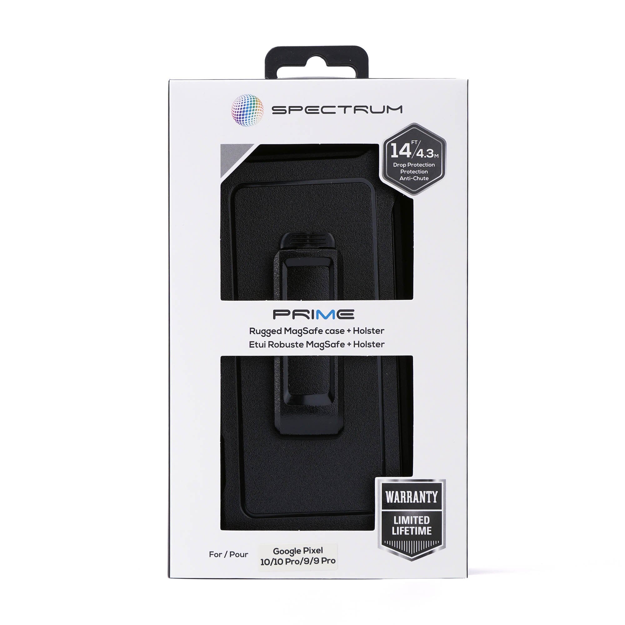 Google Pixel 10/10 Pro/9/9 Pro SPECTRUM Prime + Holster Case - Black - 15-15693