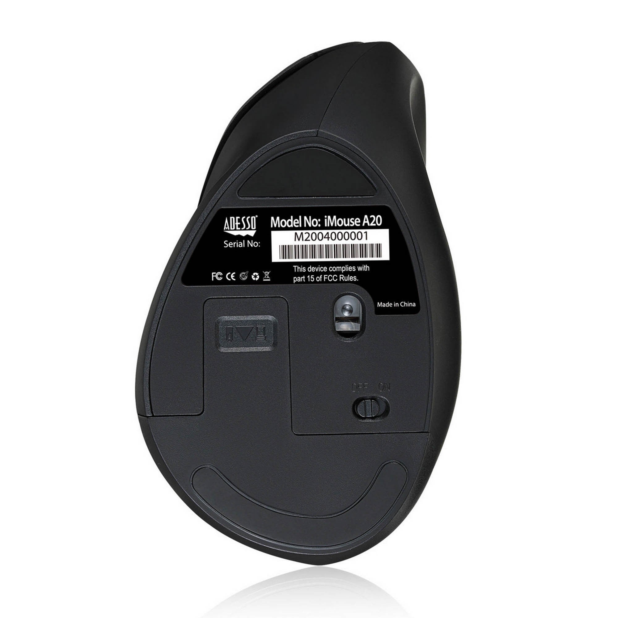 Adesso Antimicrobial Wireless Vertical Ergonomic Mouse - 15-15806