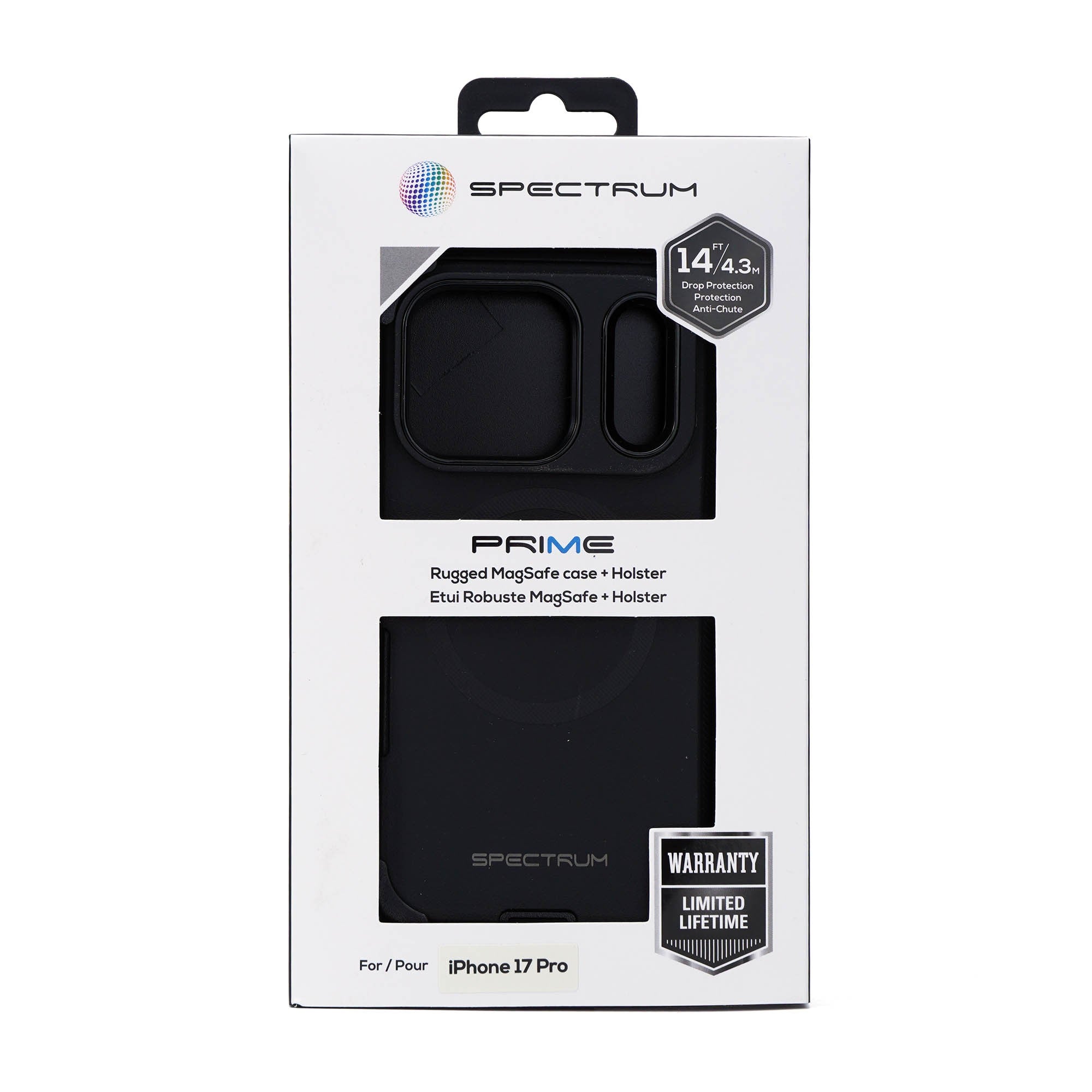 iPhone 17 Pro SPECTRUM Prime + Holster Case w/Magnets - Black - 15-15815