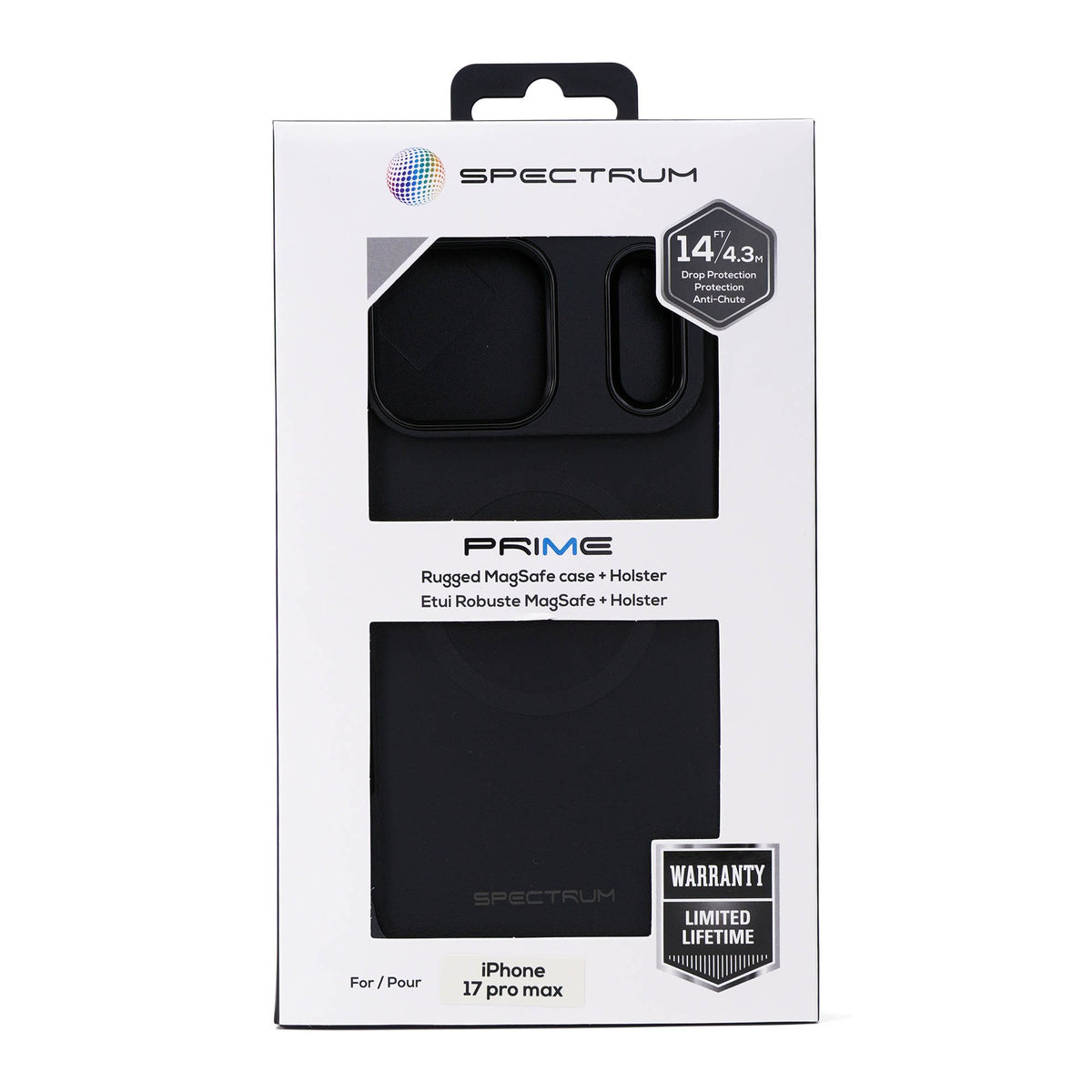 iPhone 18 Pro Max/17 Pro Max SPECTRUM Prime + Holster Case w/Magnets - Black - 15-15816
