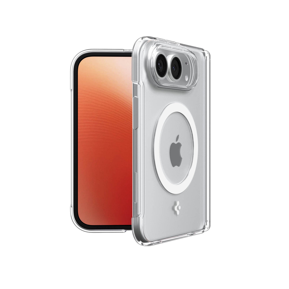 iPhone Duo Spigen Crystal Hybrid Pro MagFit - Clear/White - 15-16127