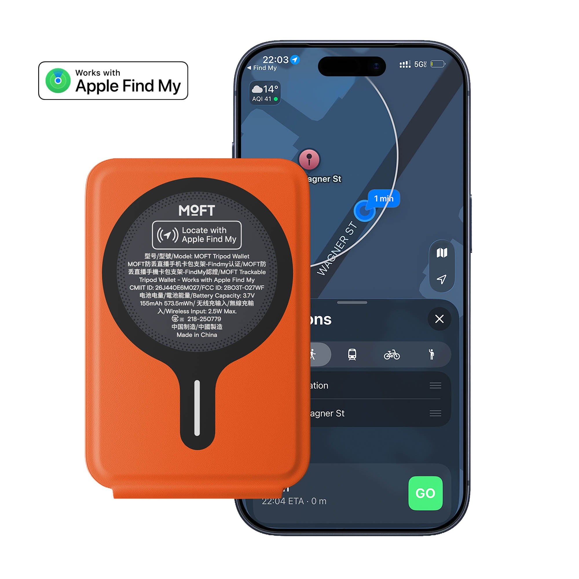 MOFT Trackable Magnetic Tripod Wallet - Sunrise - 15-16145