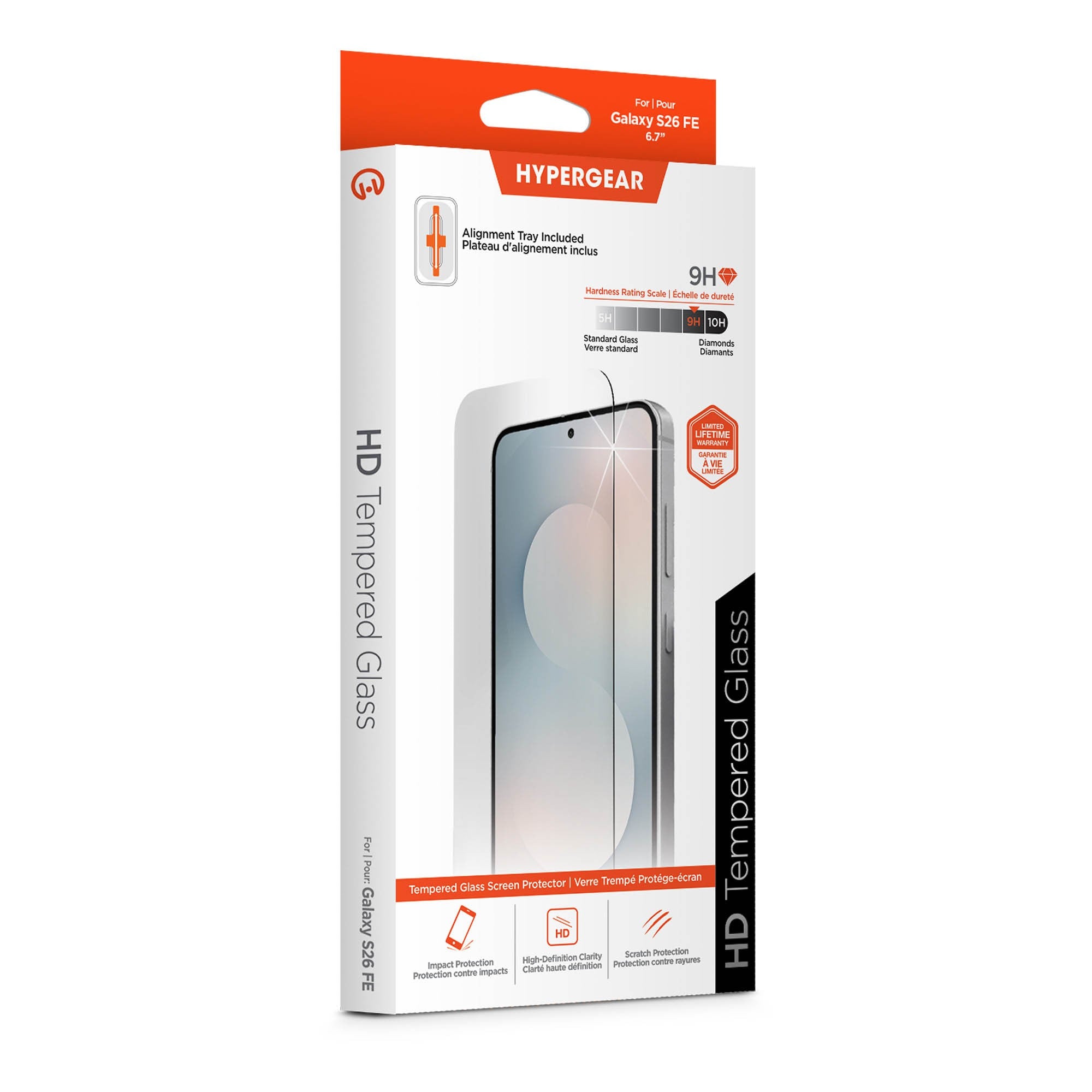 Samsung Galaxy S26 FE HyperGear Tempered Glass Screen Protector w/Dust-Free Install Tray - 15-16299