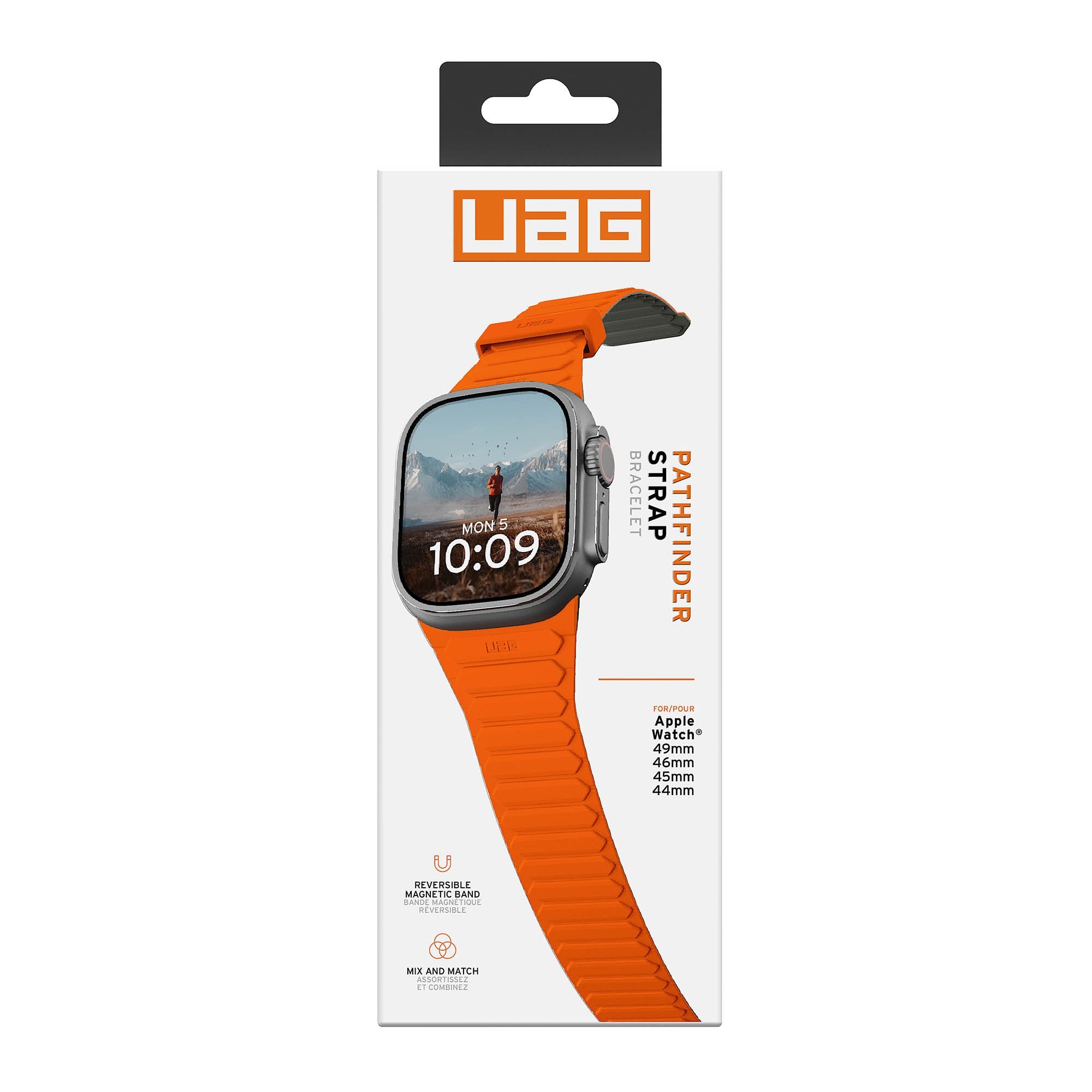 Apple Watch 42/44/45/46/49mm UAG Pathfinder Strap - Olive/Orange - 15-16391