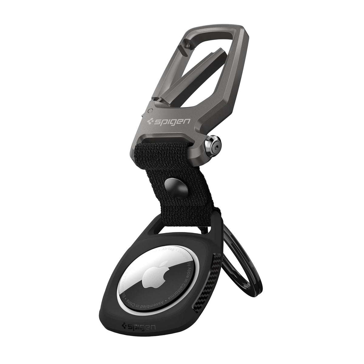 Apple AirTag Spigen Rugged Armor Clip + Key Ring - Black - 15-16398