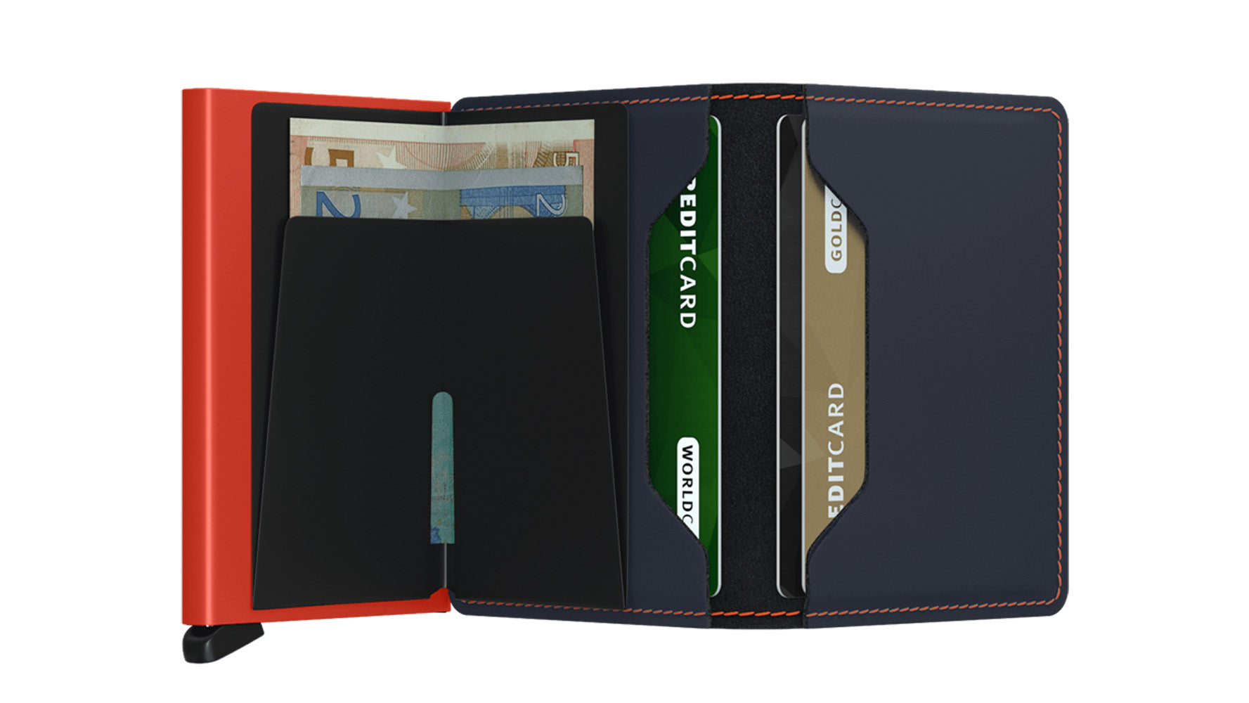 Secrid Slimwallet Matte Nightblue & Orange