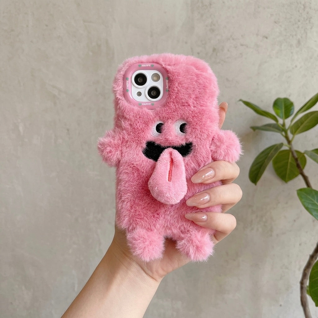 iPhone Fluffy Big Tongue Case with Camera Frame