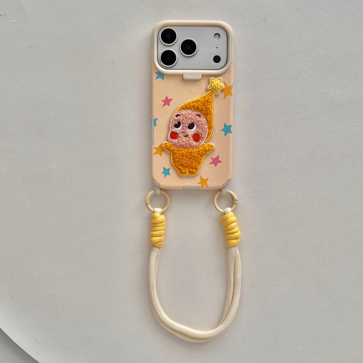 iPhone 3D Twinkle Twinkle Embroidery Case with Hand Strap