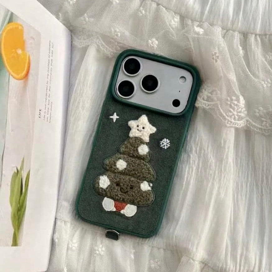 iPhone 3D Christmas Tree Embroidery Case