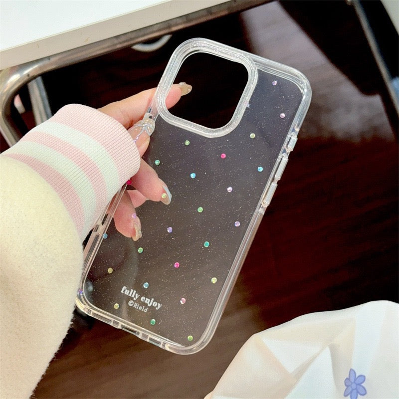 iPhone Colorful Stone Dot Clear Case