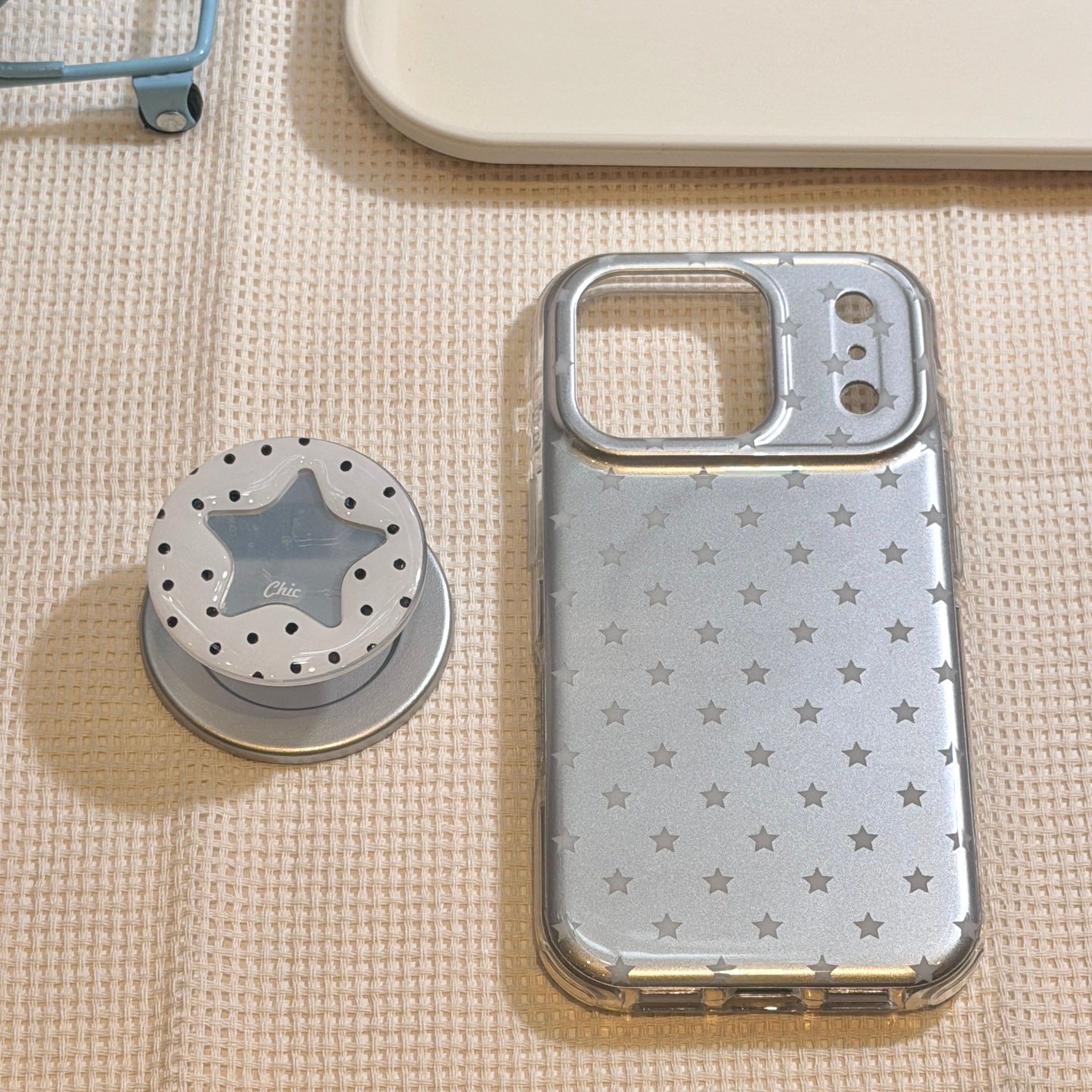 iPhone Silver Star Magsafe Case with Star Popgrip