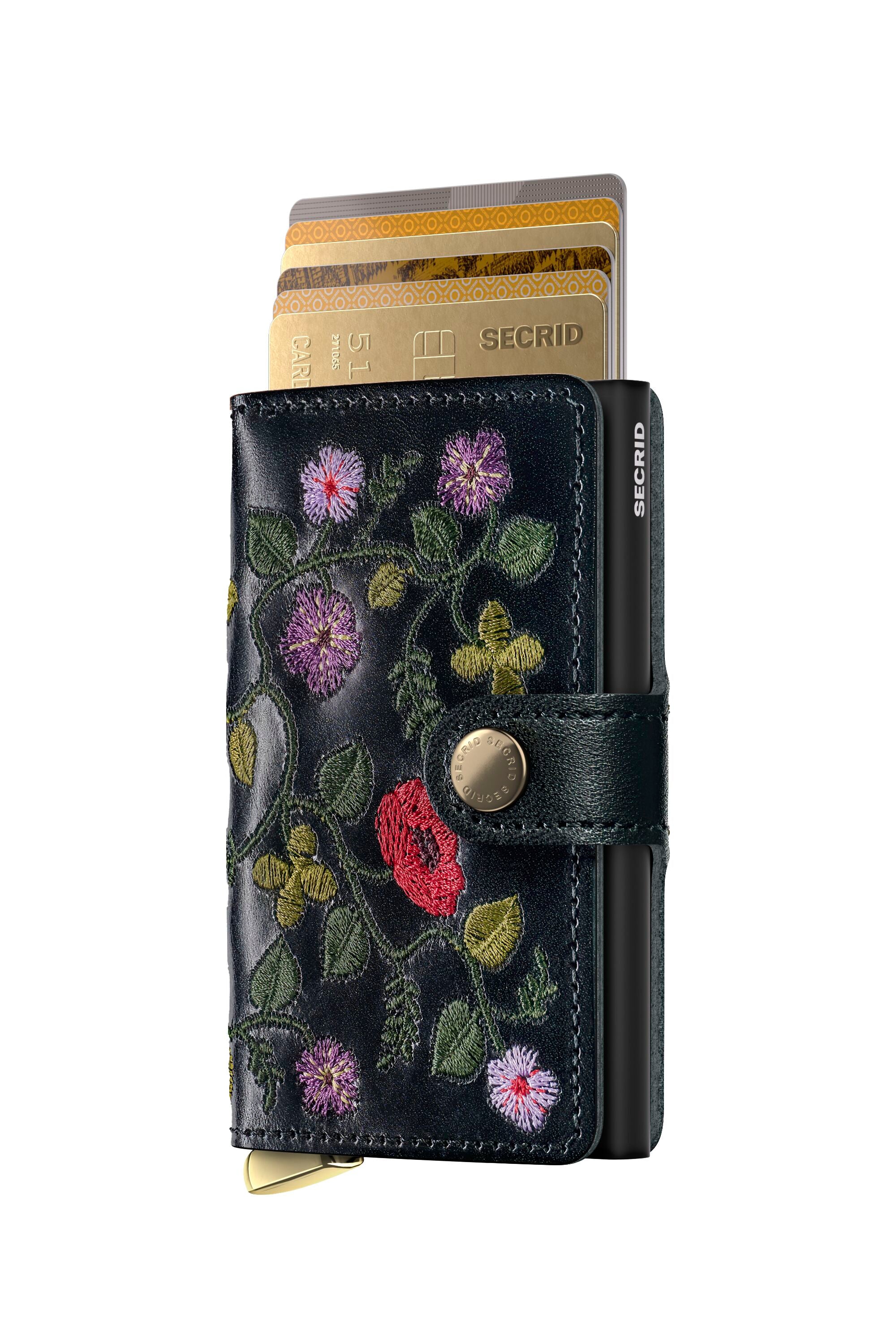 Secrid Premium Miniwallet Stitch Floral Black