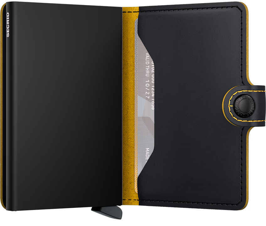 Secrid Miniwallet Matte Black & Ochre