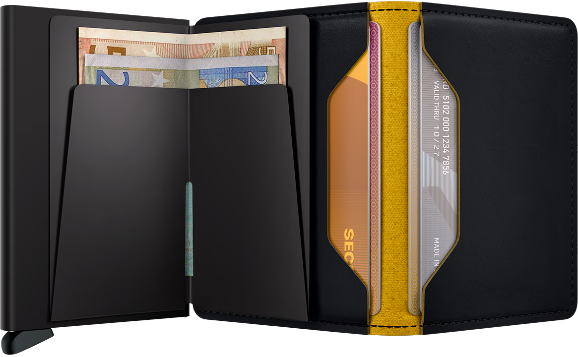 Secrid Slimwallet Matte Black & Ochre