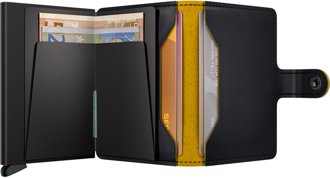Secrid Miniwallet Matte Black & Ochre