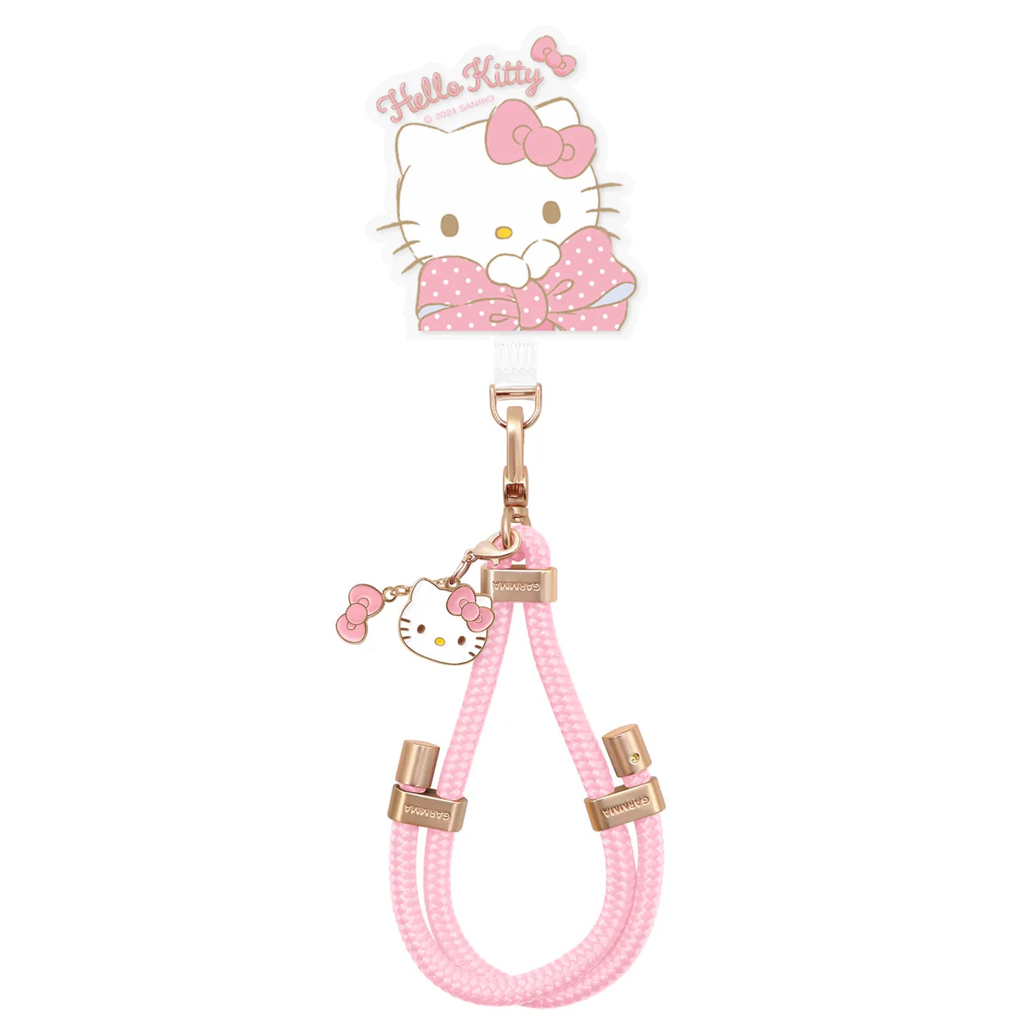 GARMMA Metal Charm Lanyard 36cm Hello Kitty Pink