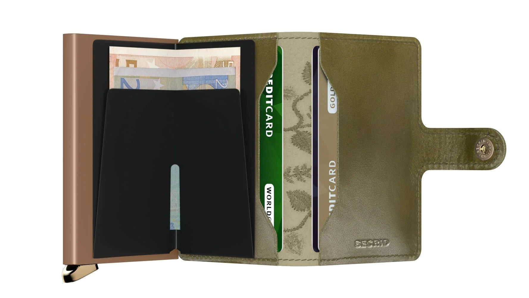 Secrid Premium Miniwallet Stitch Floral Olive
