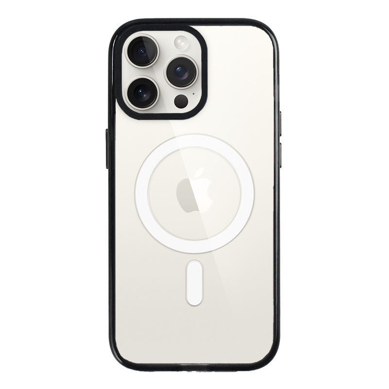 iPhone 15 Pro Max Black Custom Case MagSafe