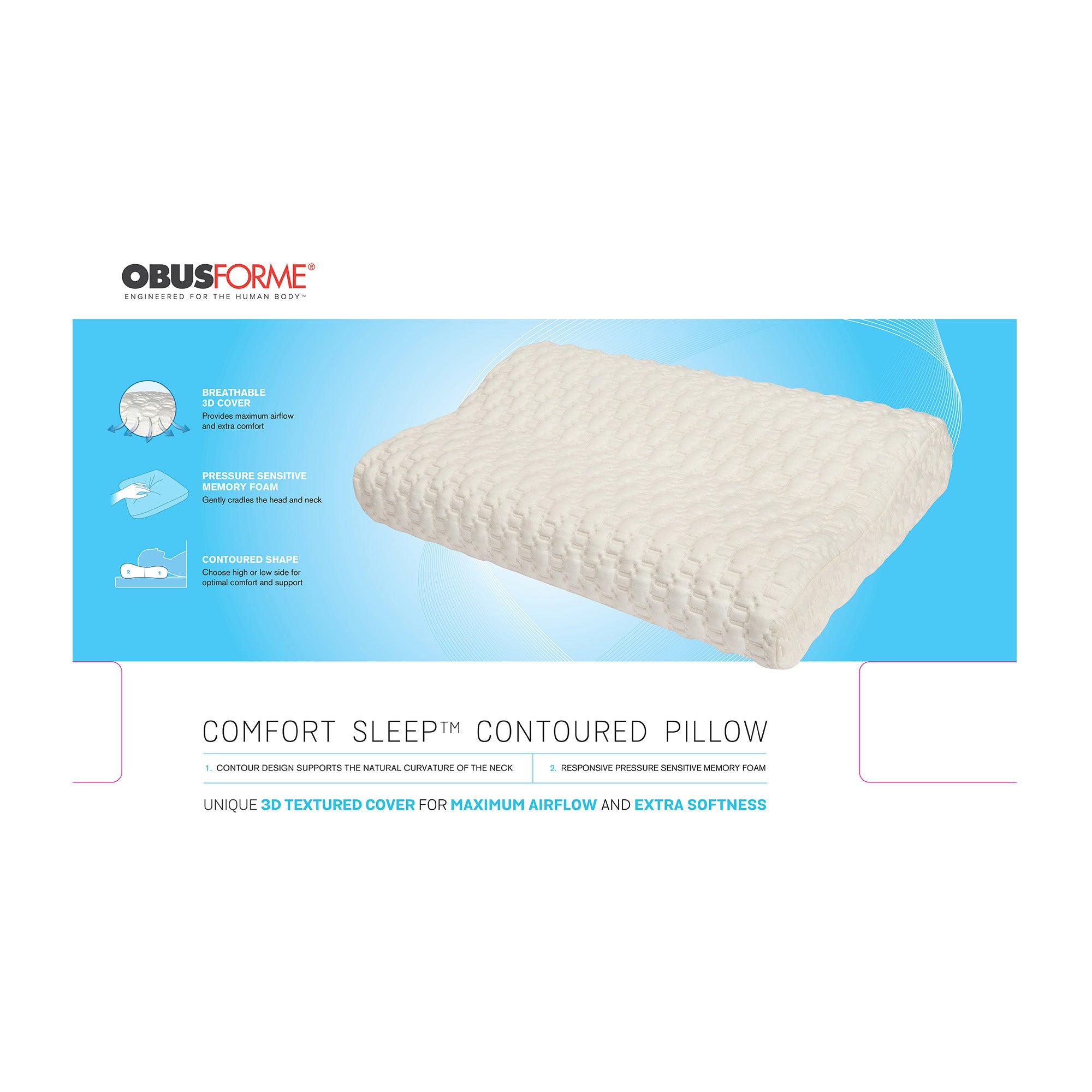 ObusForme Comfort Sleep Contoured Pillow - 15-07347