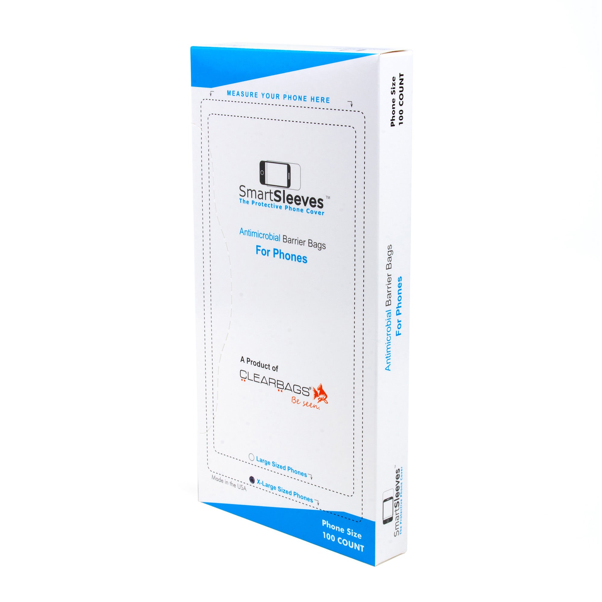 ClearBags Antimicrobial SmartSleeves for Phones - XLarge (100pcs) - 15-07385