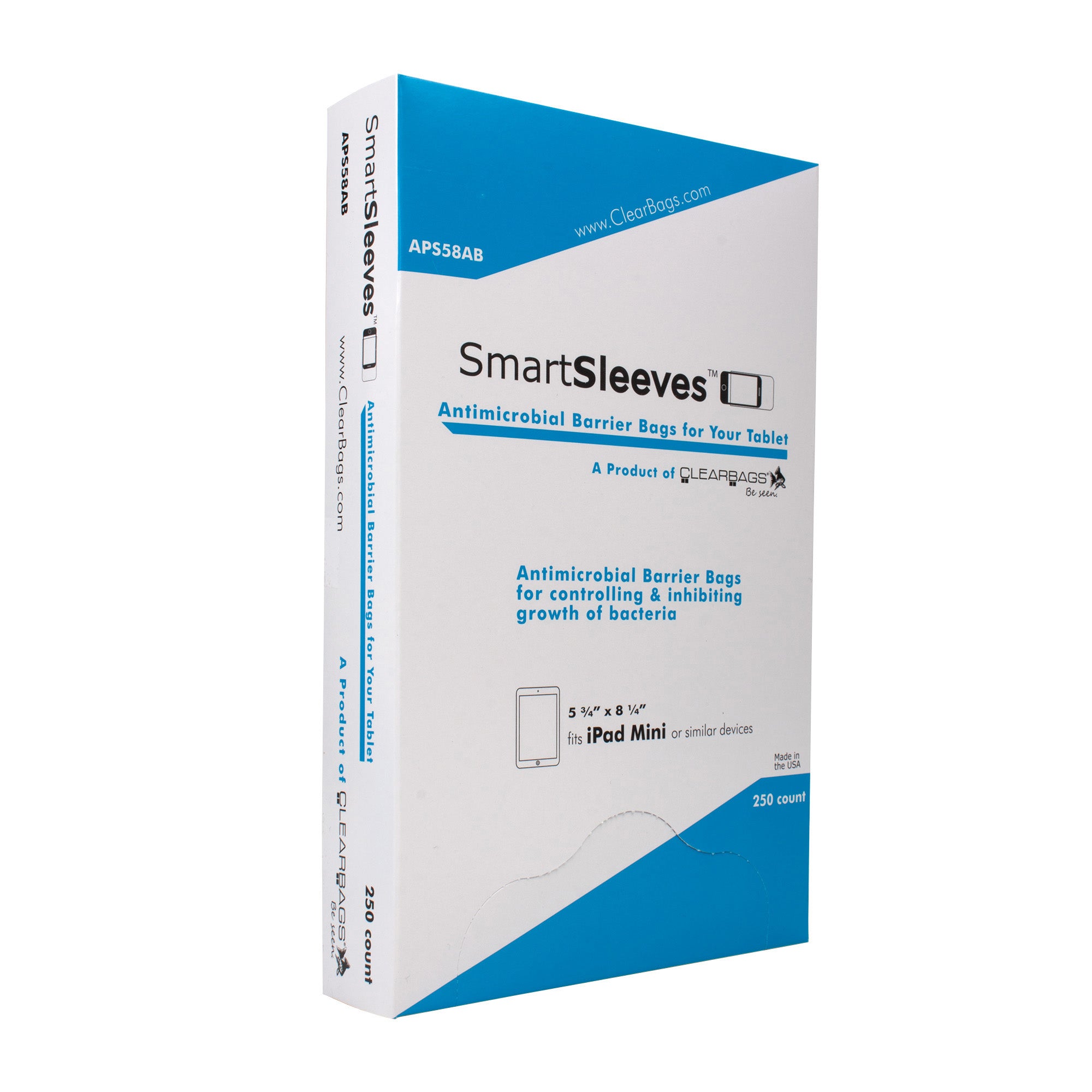 ClearBags Antimicrobial SmartSleeves for Tablets - Small (250pcs) - 15-07386
