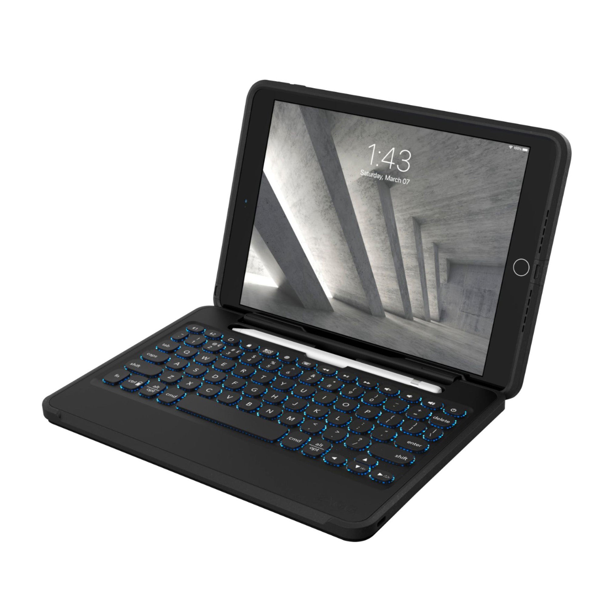 iPad 10.2 (2019-2021) (7th-9th Gen)/Air 3/Pro 10.5 ZAGG Black Rugged Book BT Keyboard Case - 15-07914