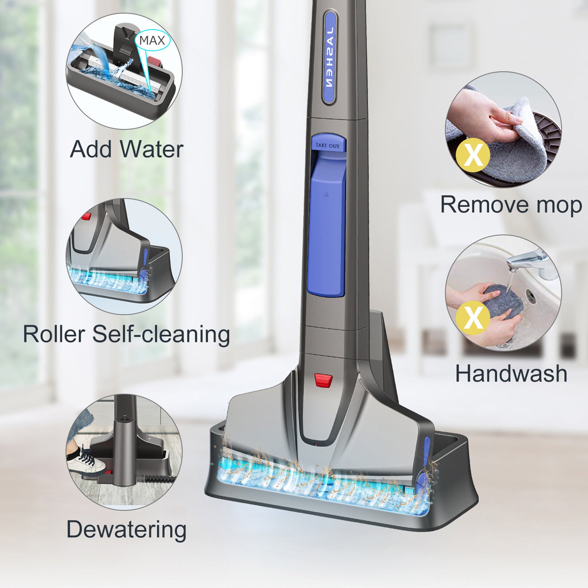 JASHEN M16 Cordless Spinwave Mop - 15-08202
