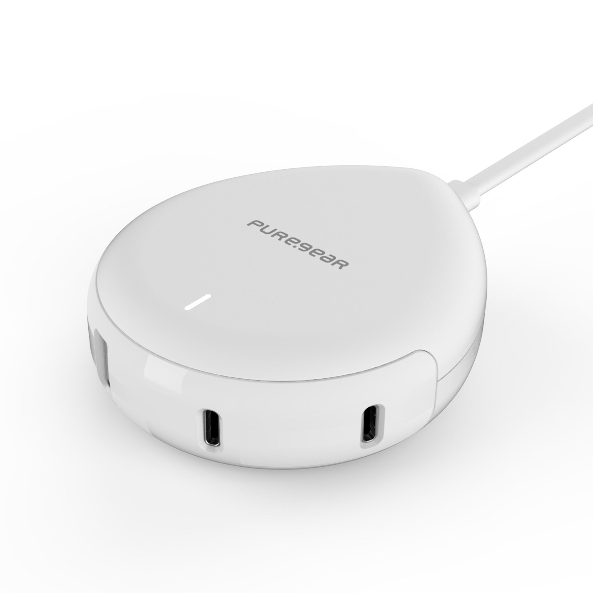 PureGear 60W White Dual Port USB-C PD & Dual Port USB-A Charging Station Wall Charger Hub - 15-08417