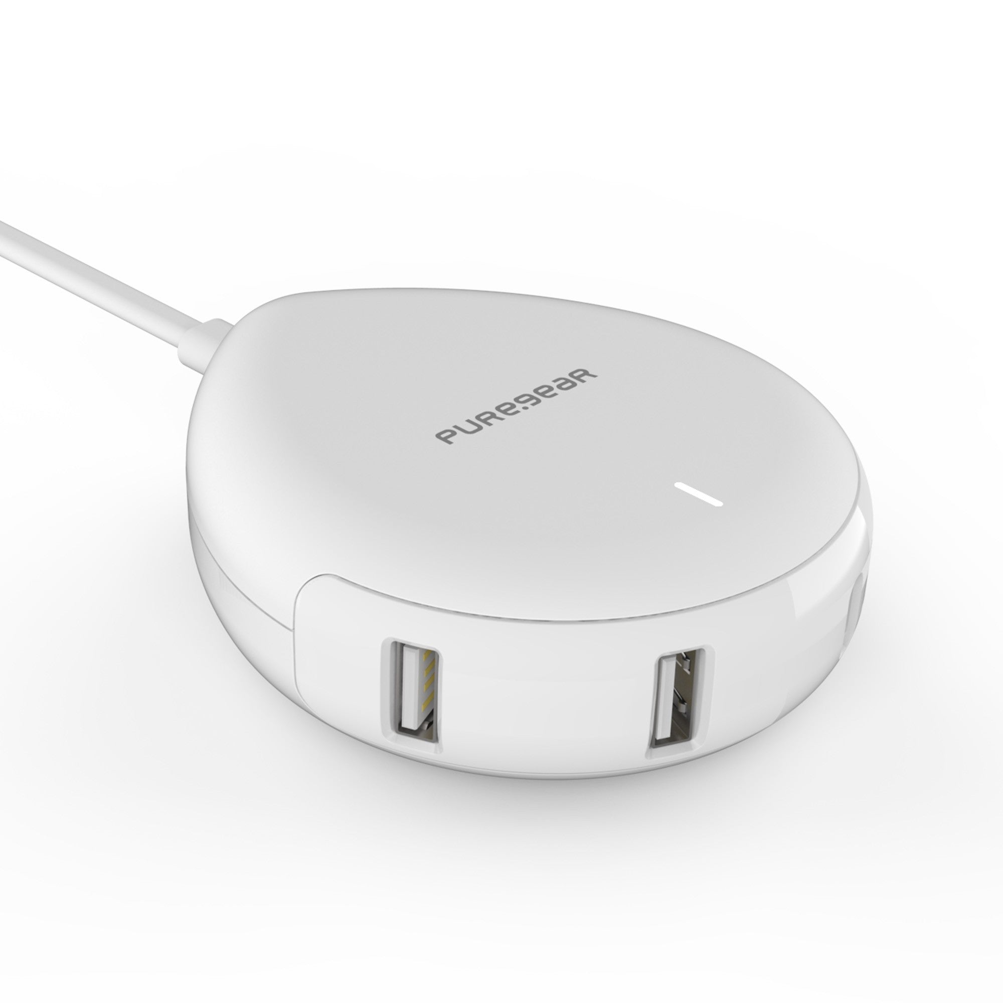 PureGear 60W White Dual Port USB-C PD & Dual Port USB-A Charging Station Wall Charger Hub - 15-08417